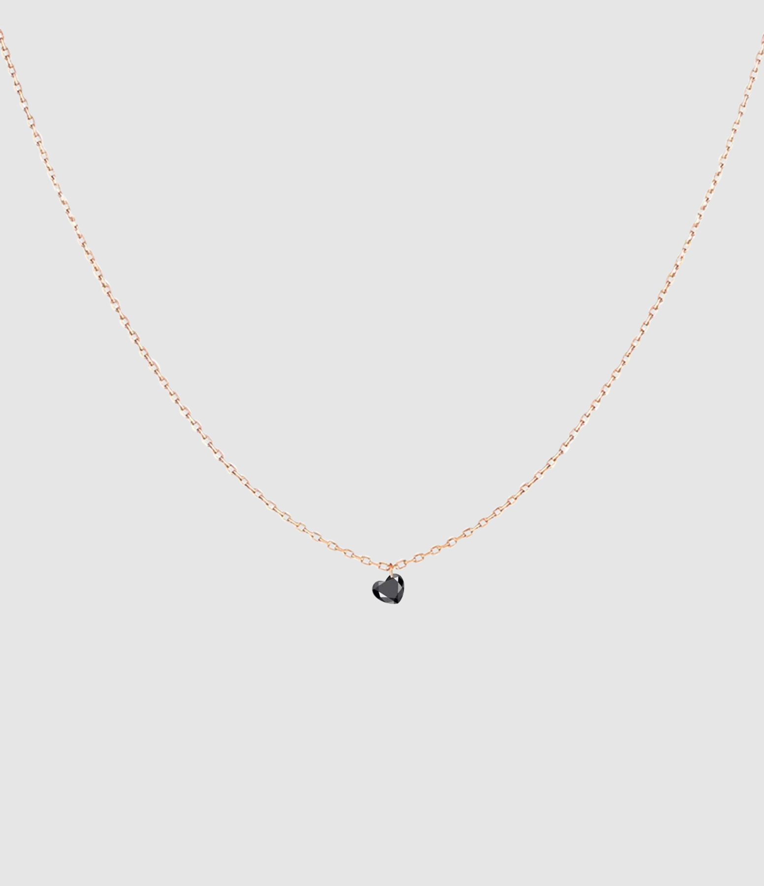 Black 360° Black Diamond Heart Necklace, 0.30, Rose Gold