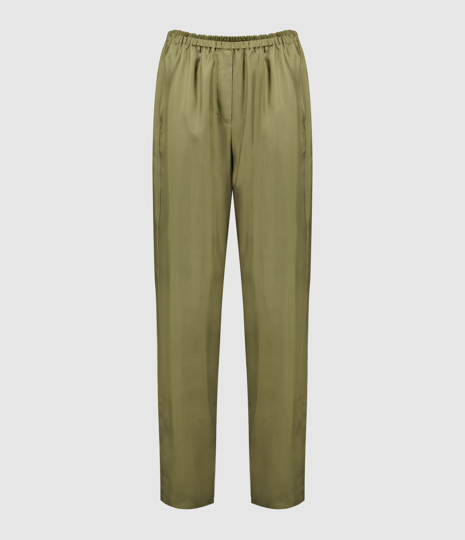 Wells Silk Trousers in Sage Grey