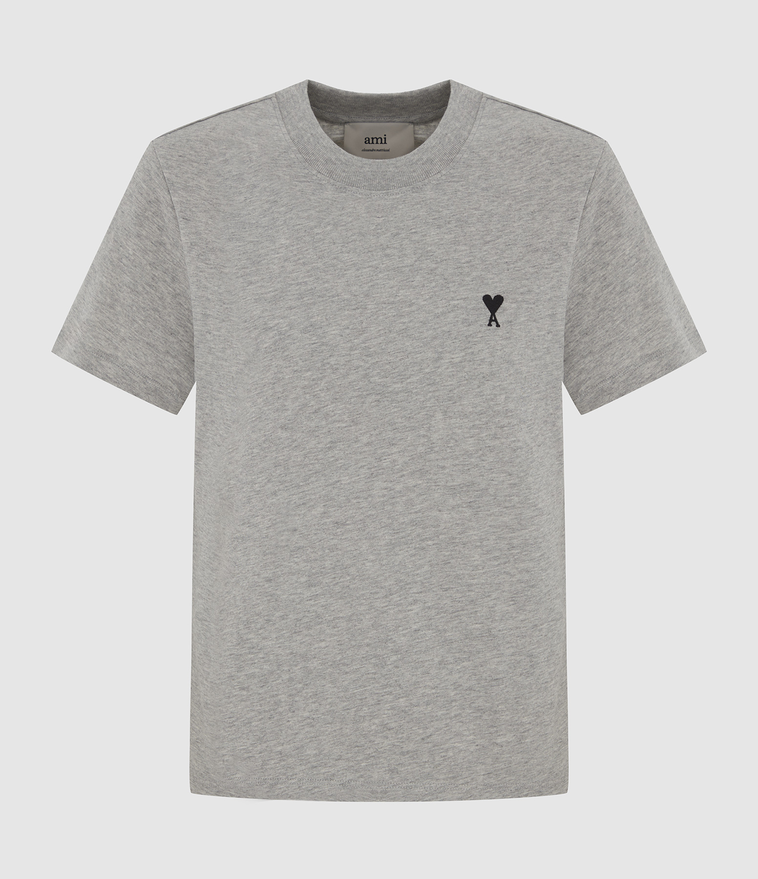 'Ami de Cœur' Contrast Cropped T-shirt in Ash Grey Marble