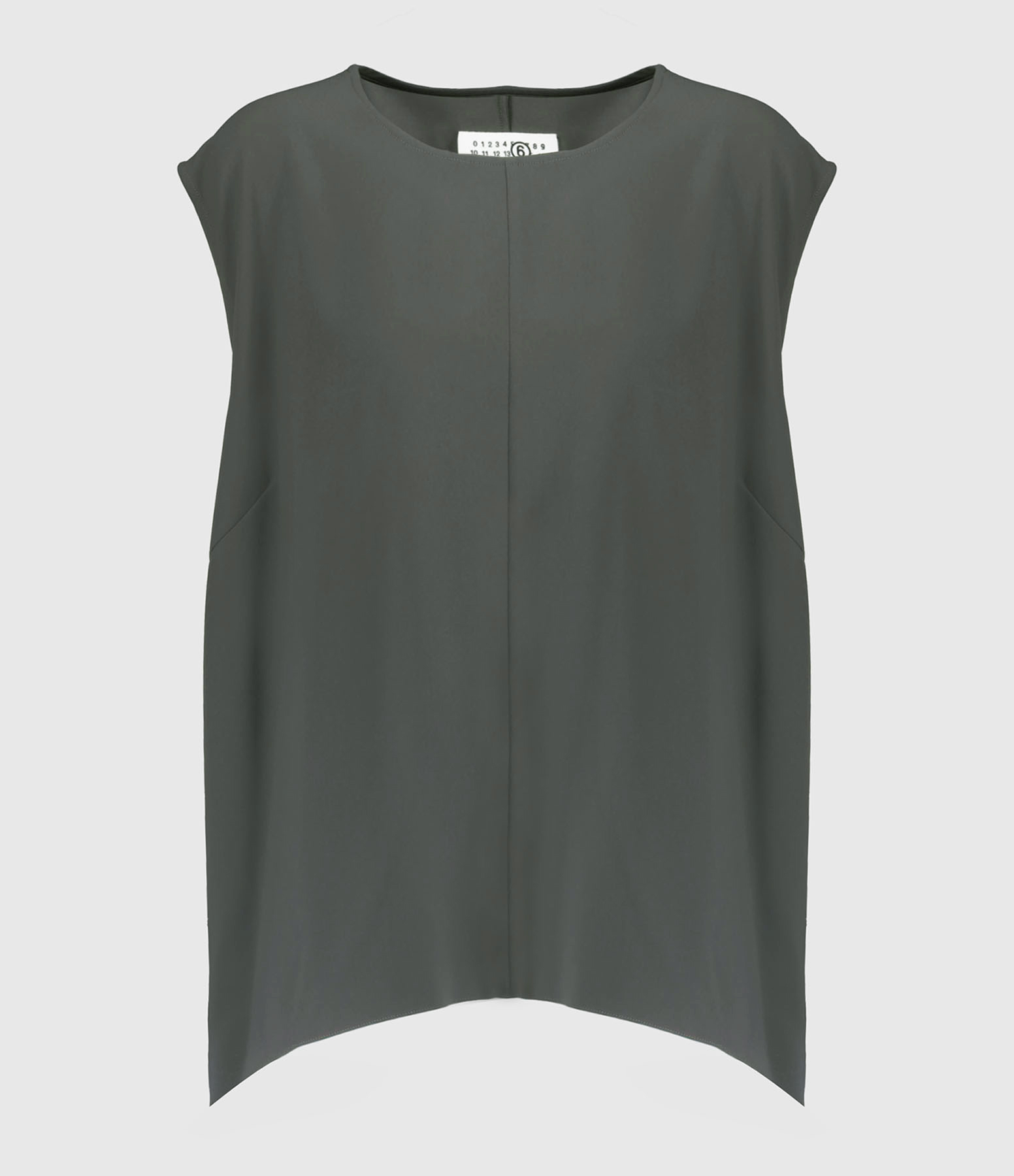 Dark Grey Satin Sleeveless Top