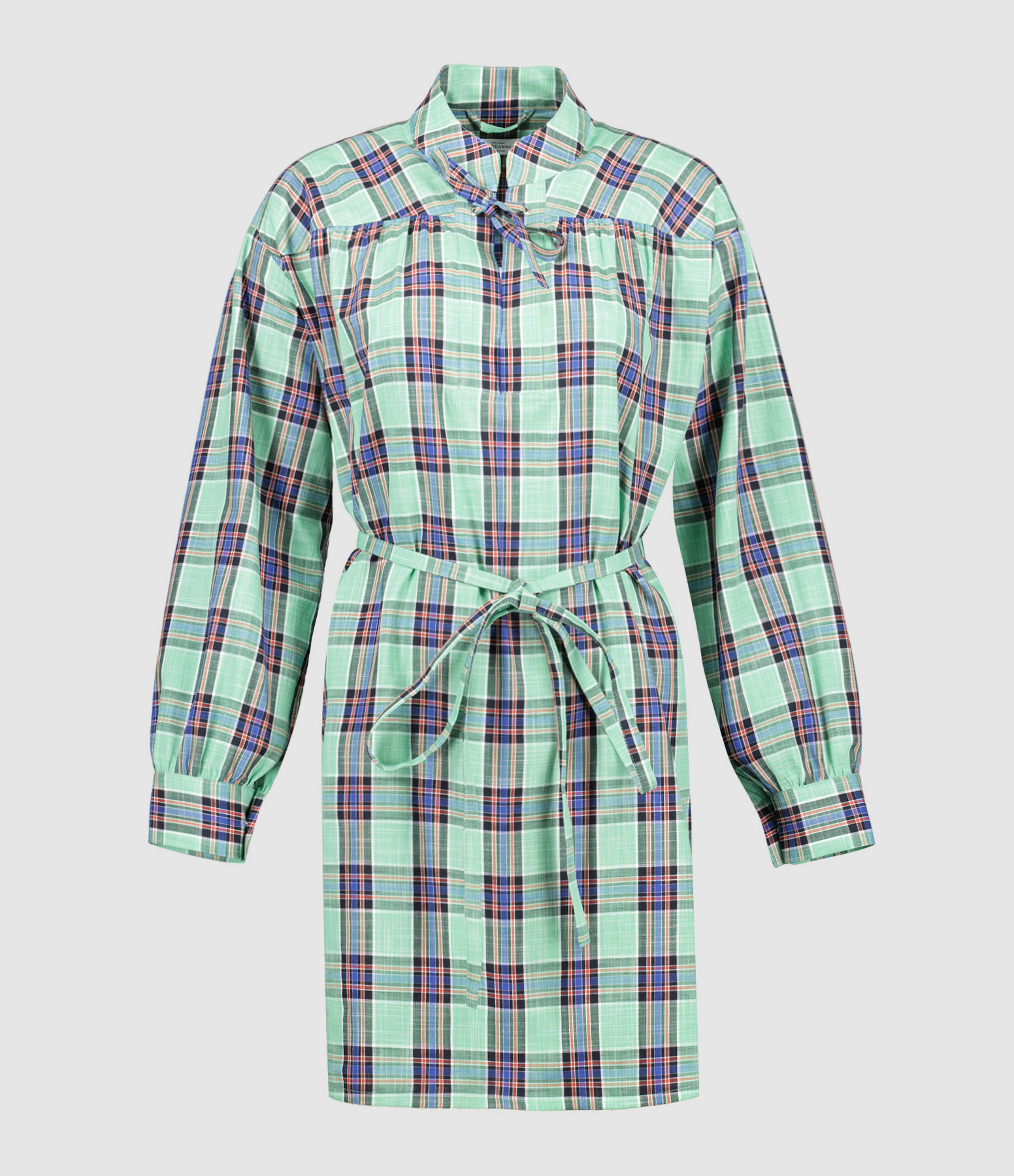 Codd Aqua Checked Cotton Dress