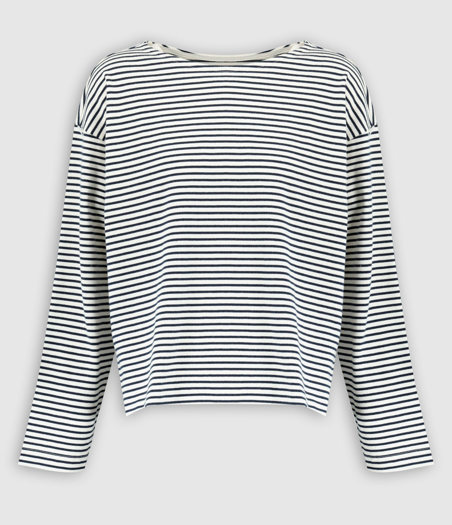 Macy Ivory Navy Micro Stripe T-shirt
