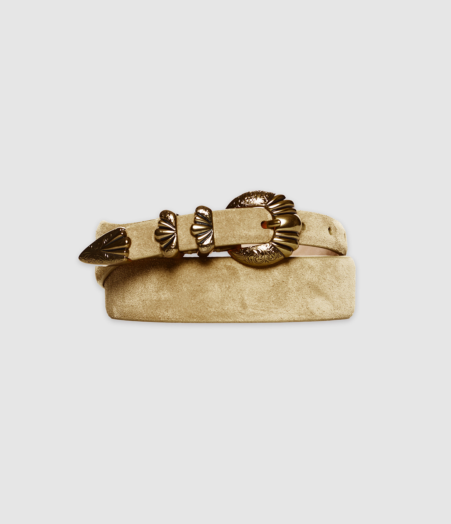 Versailles Gold Beige Suede Belt