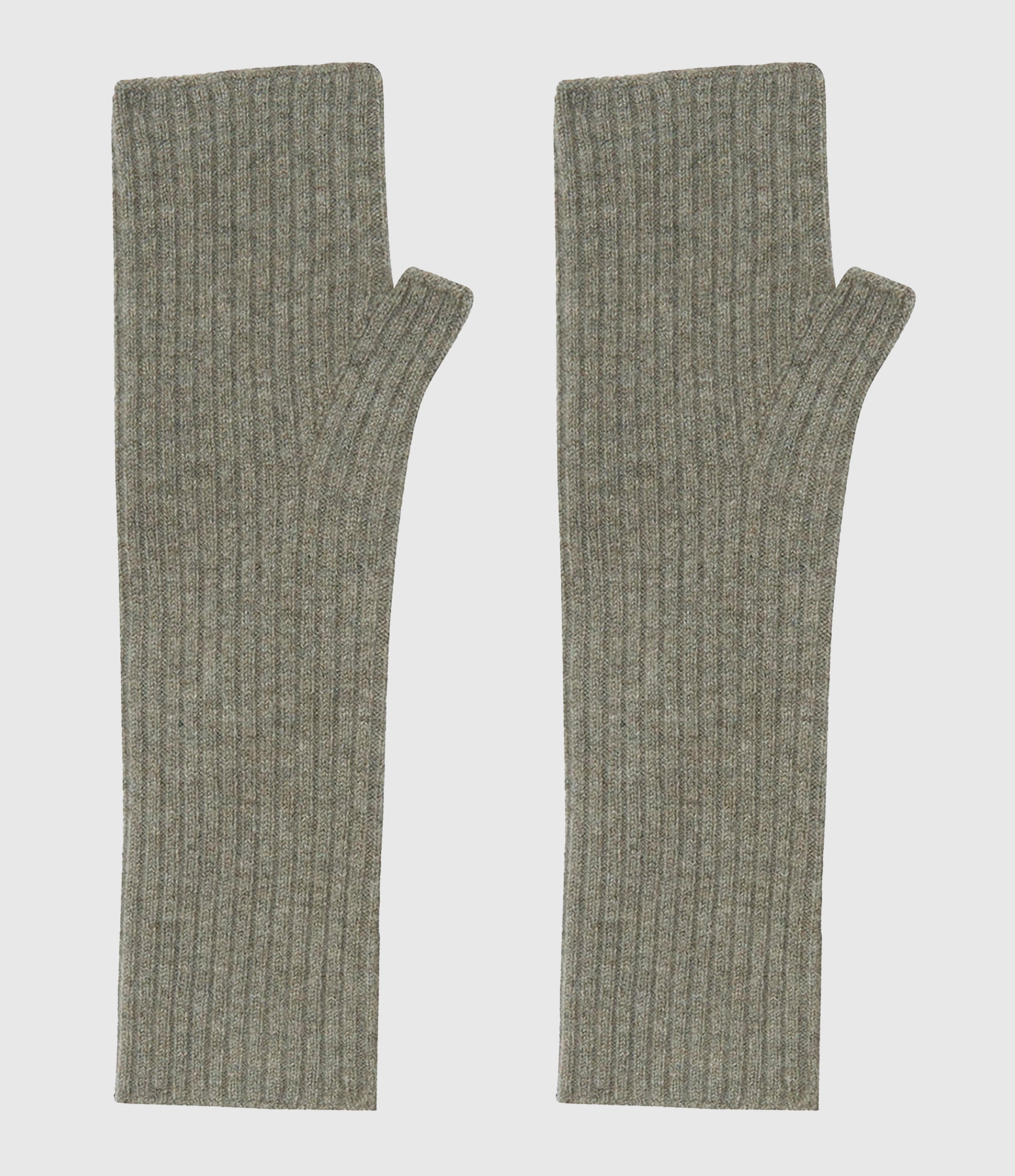 Knokke Cashmere Mittens in Heathered Khaki
