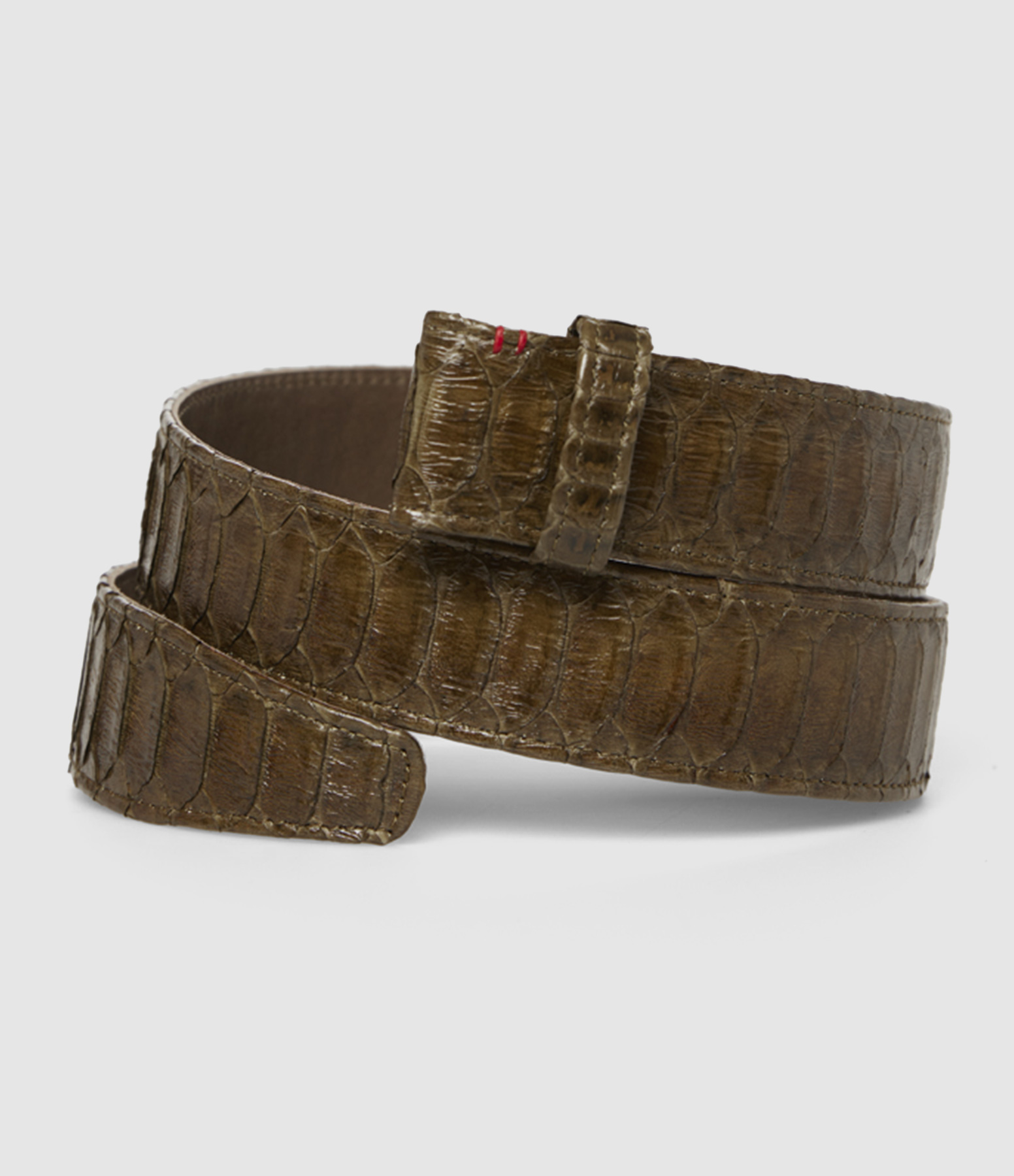 Khaki Python Belt