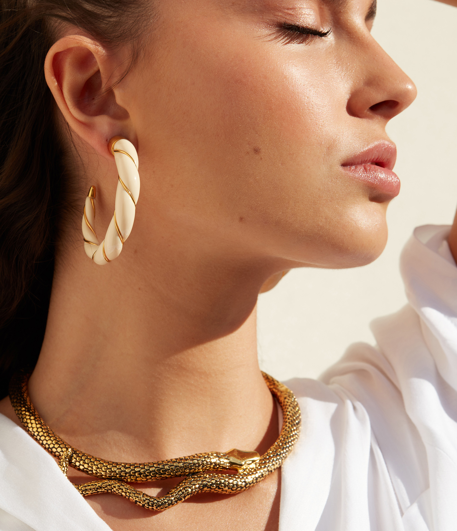 Diana Ivory Hoop Earrings