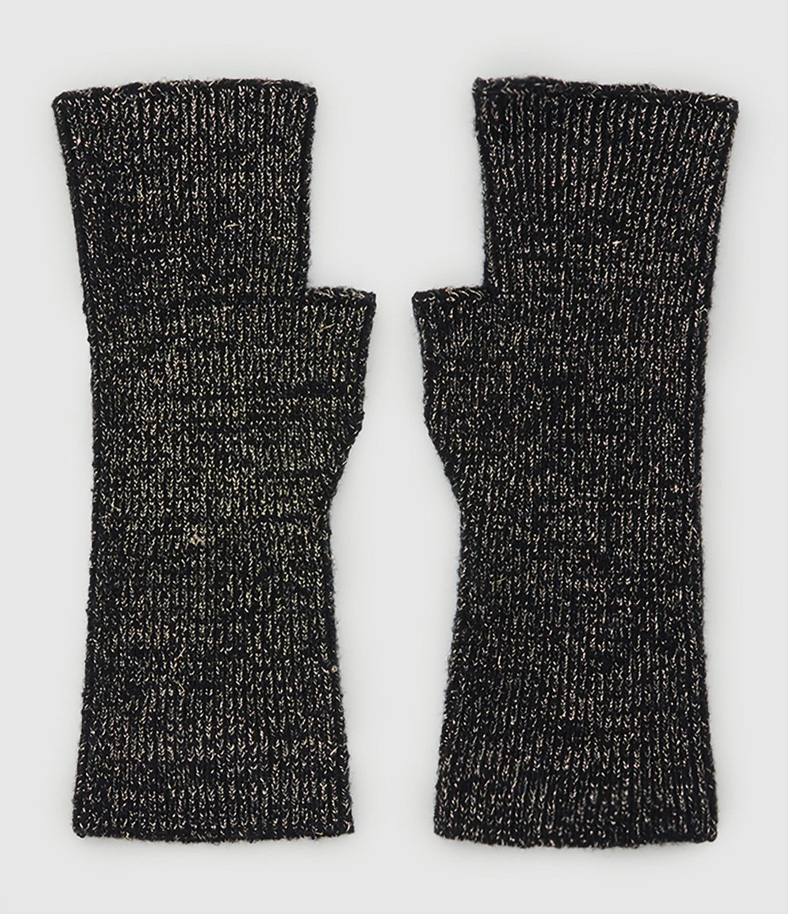Black Lurex Cashmere Wool Mittens