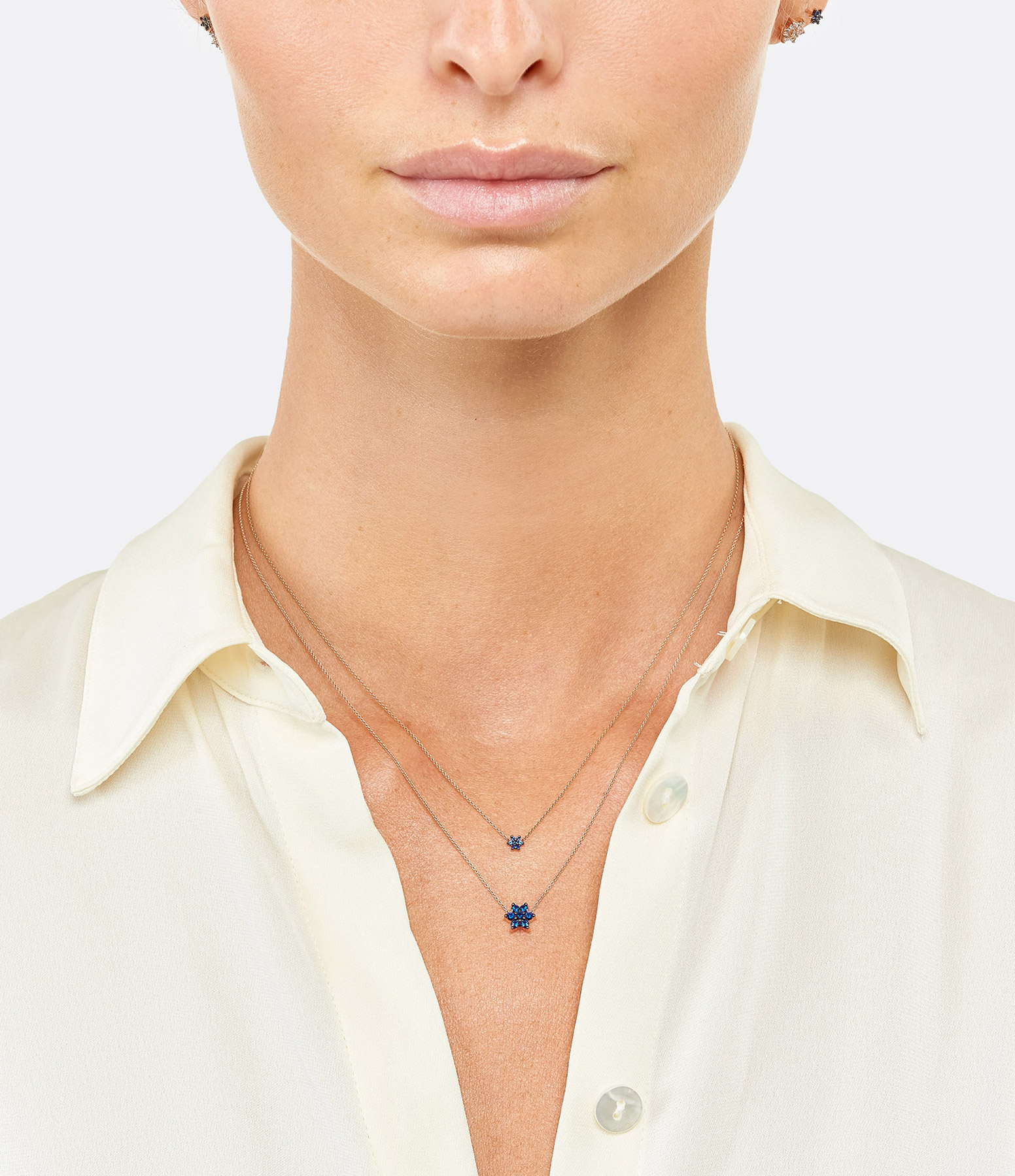 Mini Star Sapphire Necklace in Rose Gold