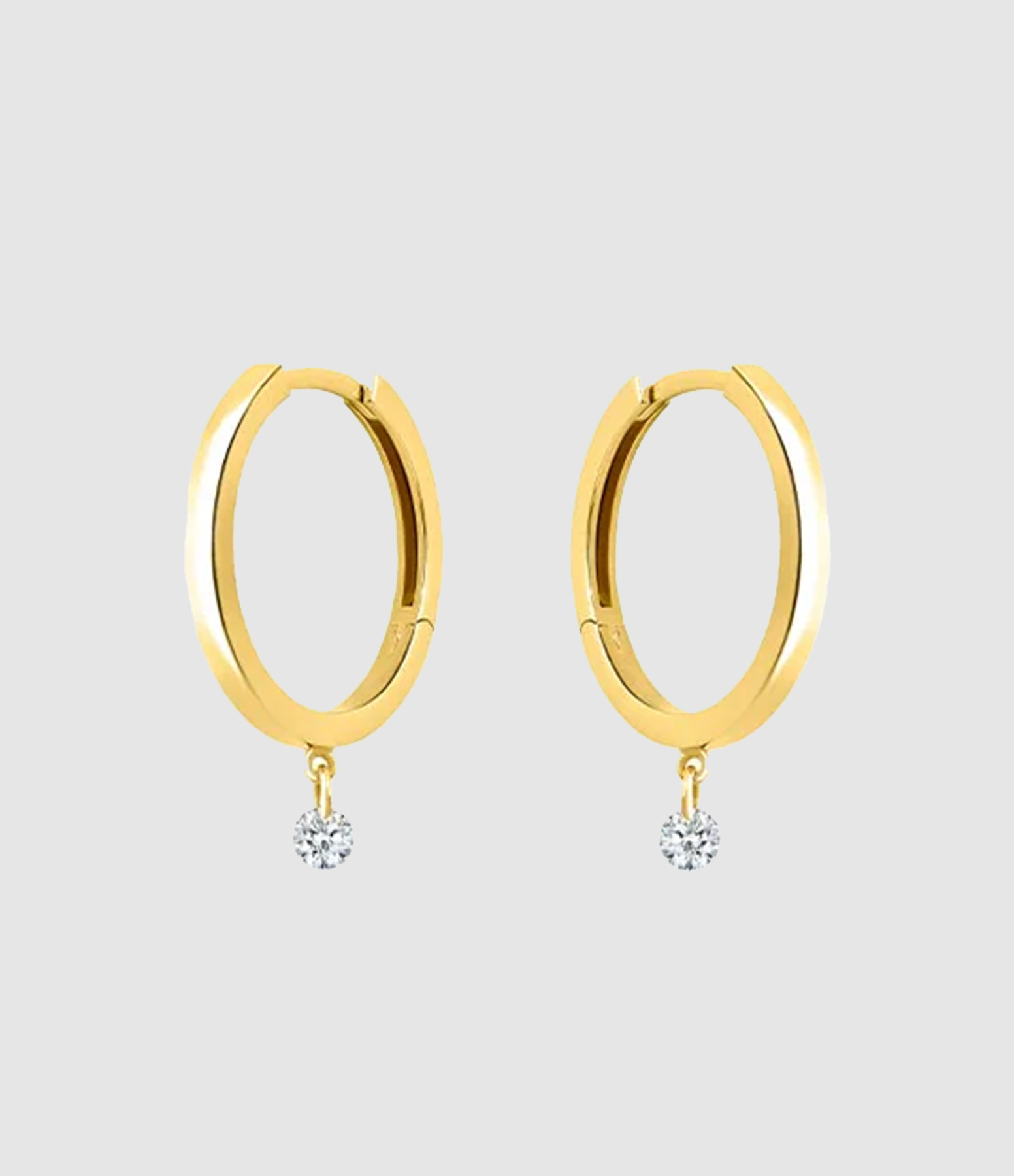 360° Brilliant-Cut Diamond Hoop Earrings in Yellow Gold