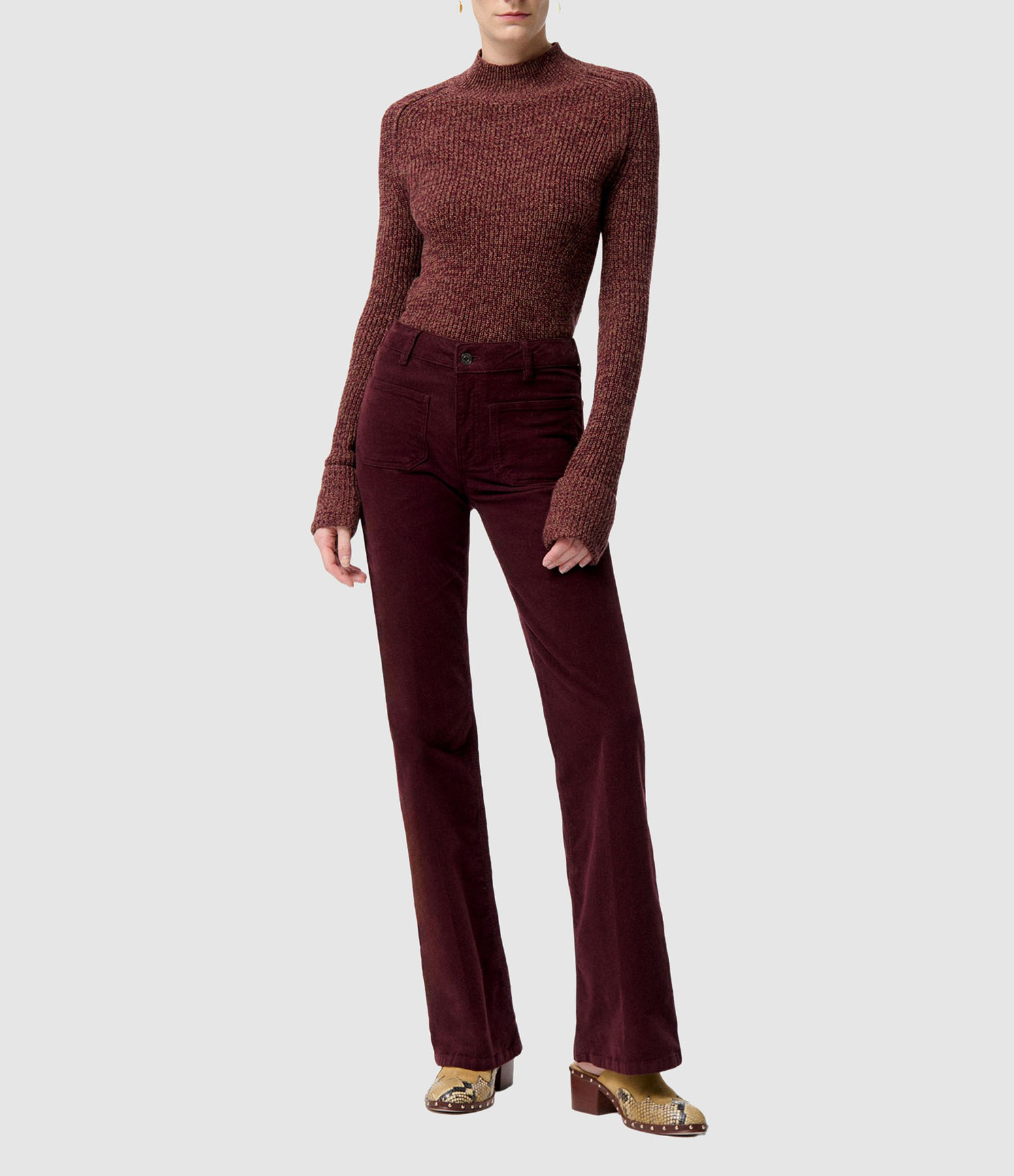 Dompay Bordeaux Flared Trousers