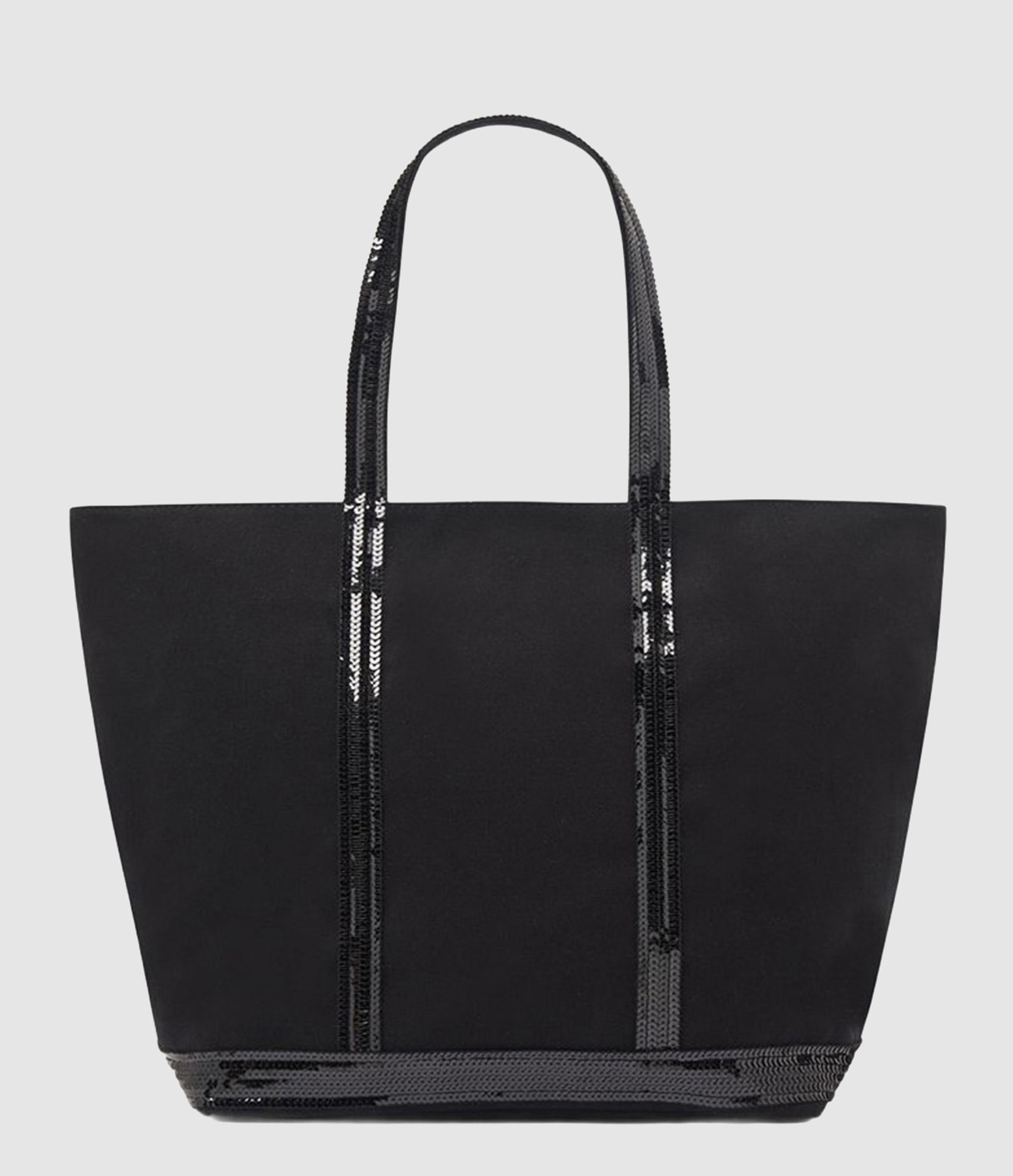 Black Zipped Canvas Tote Bag (L)