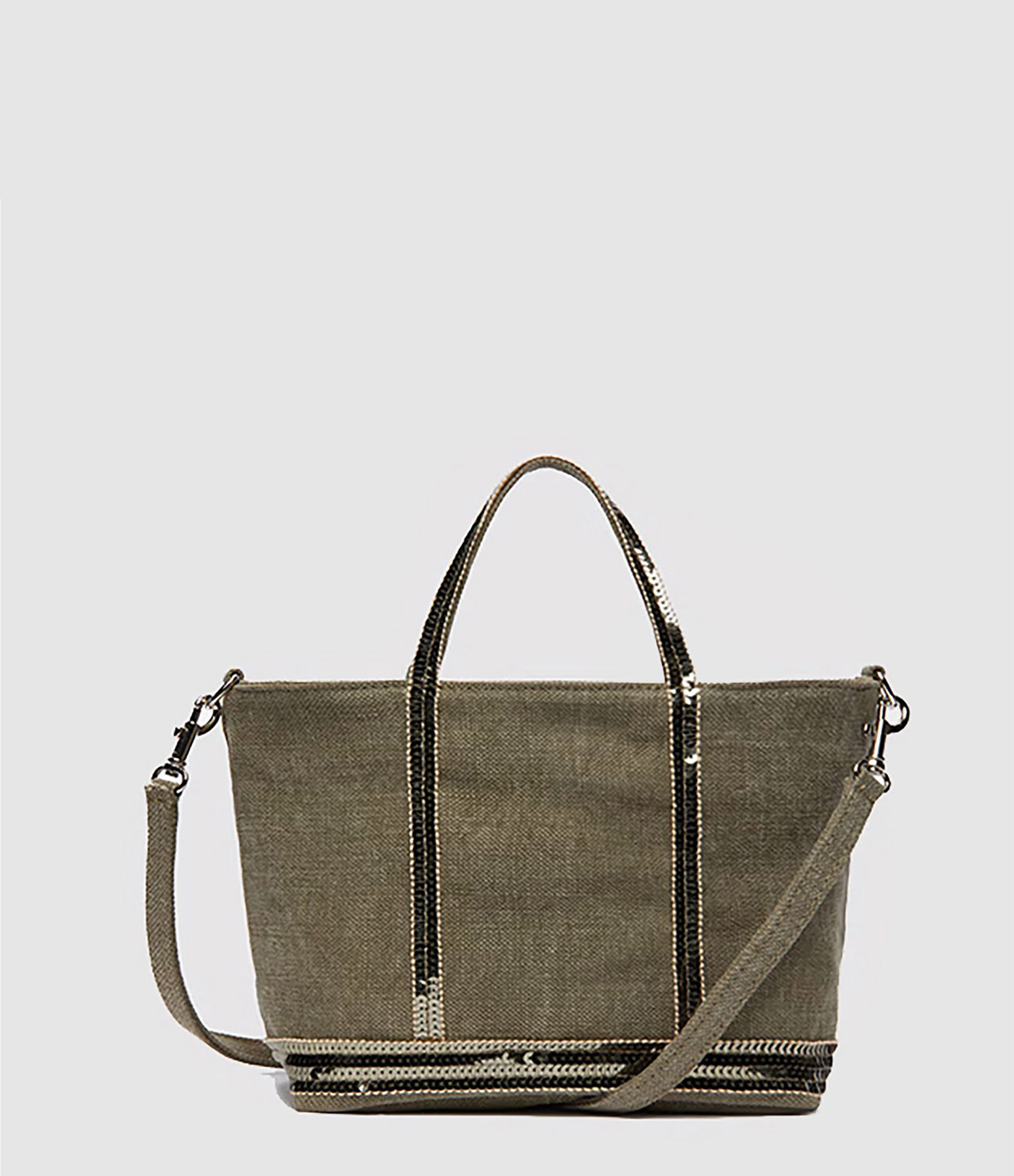 XS Linen Zipped Tote Bag, Khaki