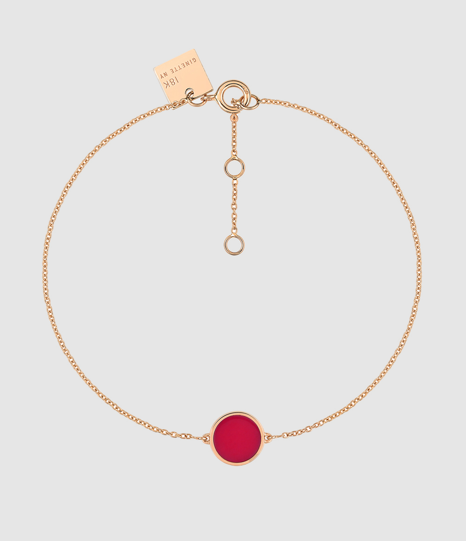 Ever Mini Disc Bracelet in Coral and Rose Gold