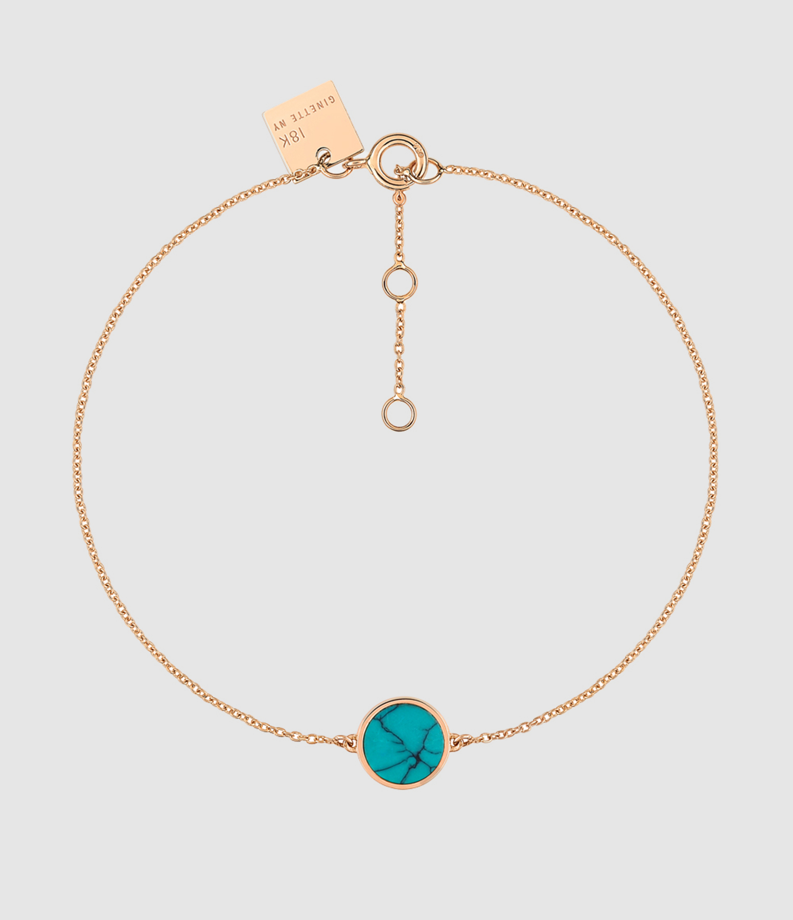 Ever Mini Disc Turquoise Rose Gold Bracelet