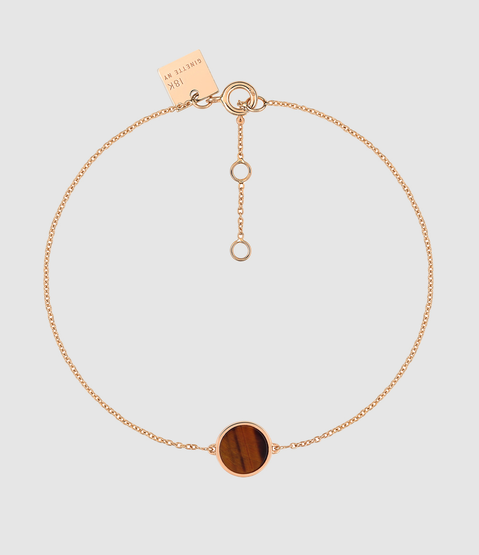 Ever Mini Disc Tiger's Eye Rose Gold Bracelet