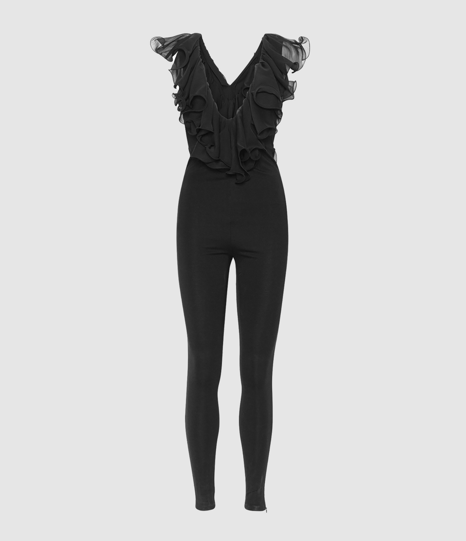 Black Ruffle Jumpsuit