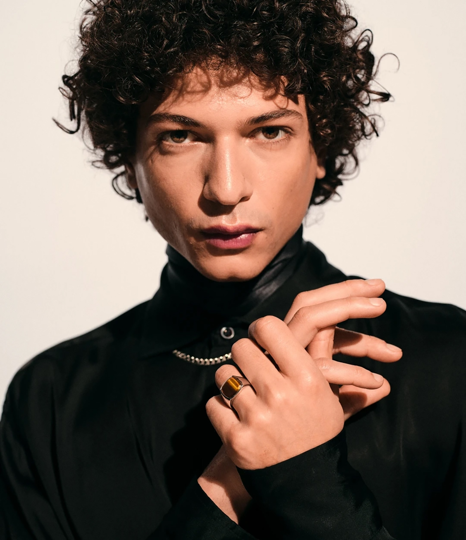 Cushion-Cut Silver Tiger's Eye Signet Ring