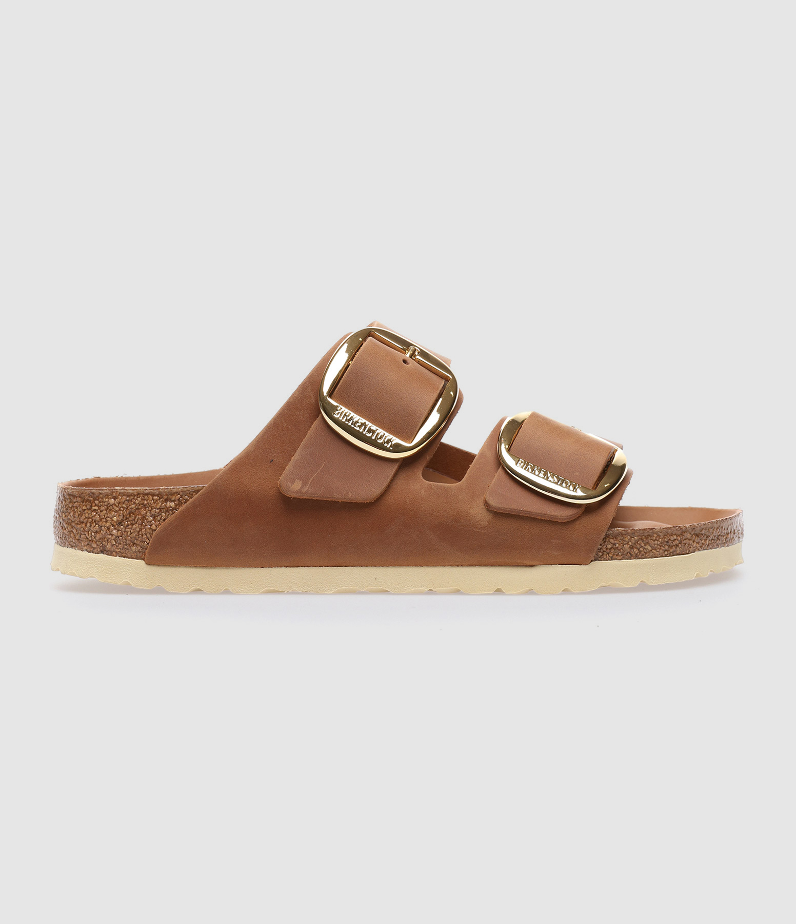Arizona Big Buckle Sandals in Cognac Leather