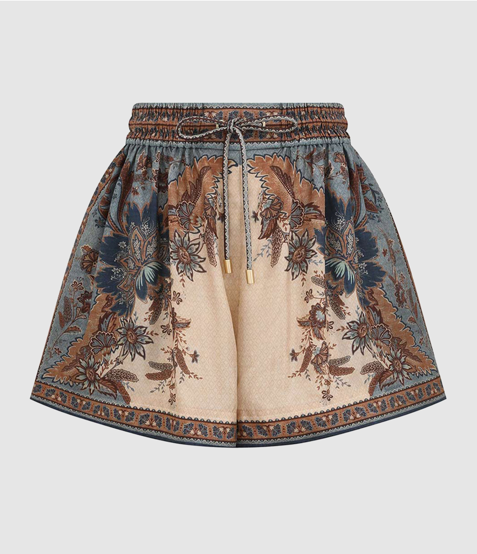 Ascension Shorts  Blue/Cream Indian Floral