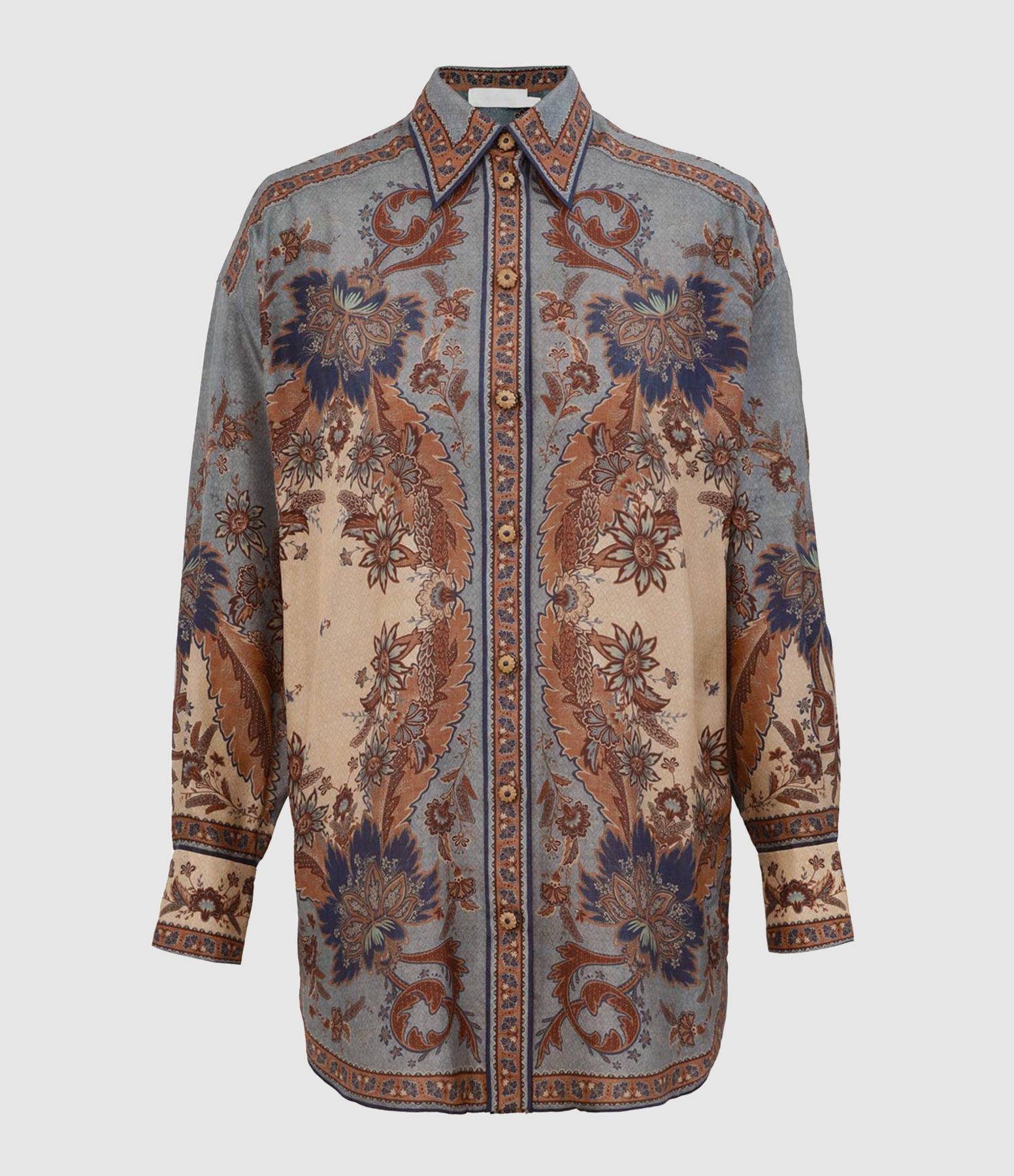 Ascension Shirt – Blue/Cream Indian Floral