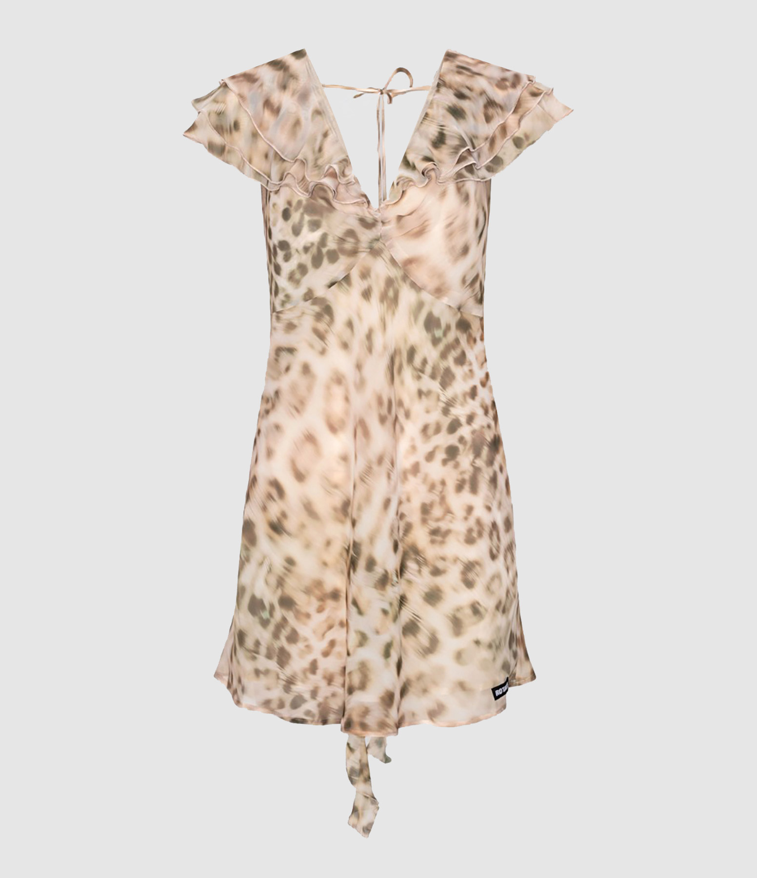Alsa Blurry Snow Leopard Short Dress
