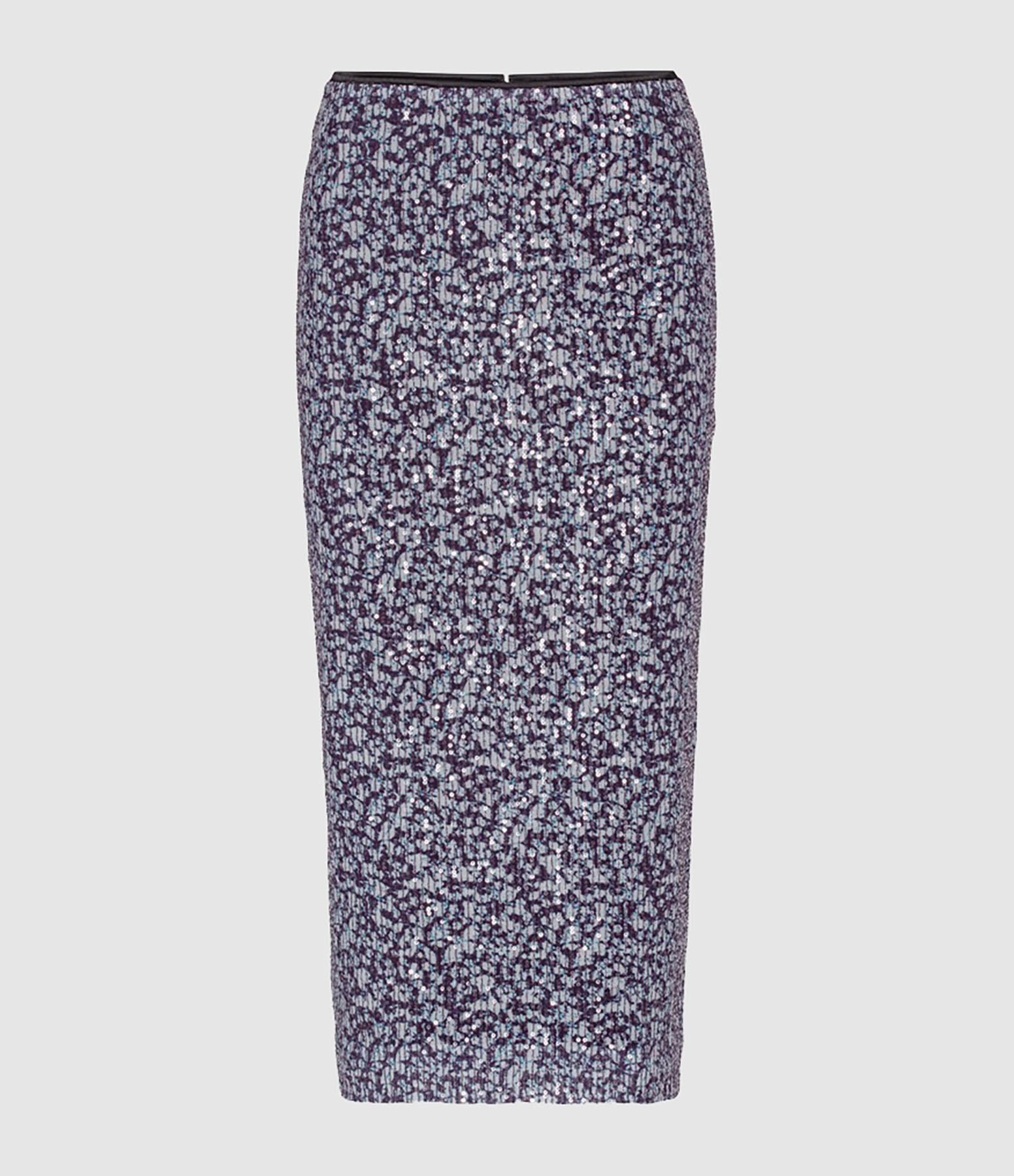 Vibrant Floral Outline Midi Pencil Skirt