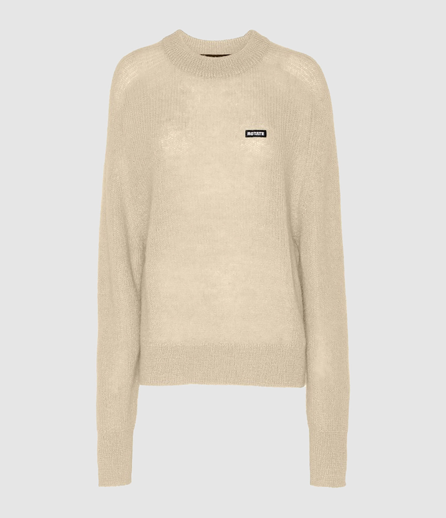 Light Knit Logo Sweatshirt in Parchment