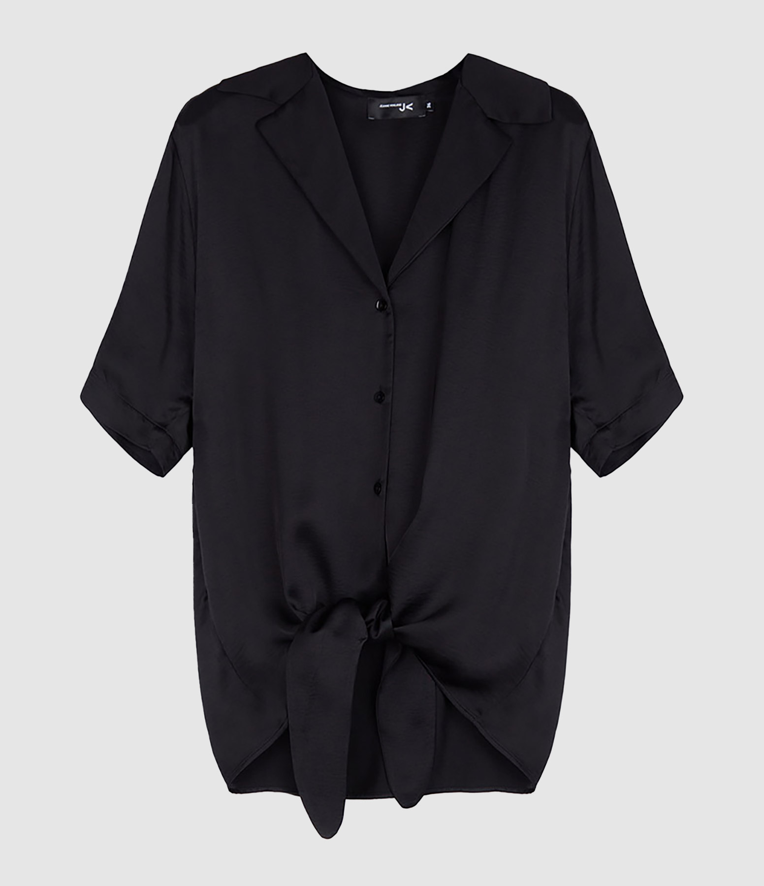 Lara Black Satin Shirt