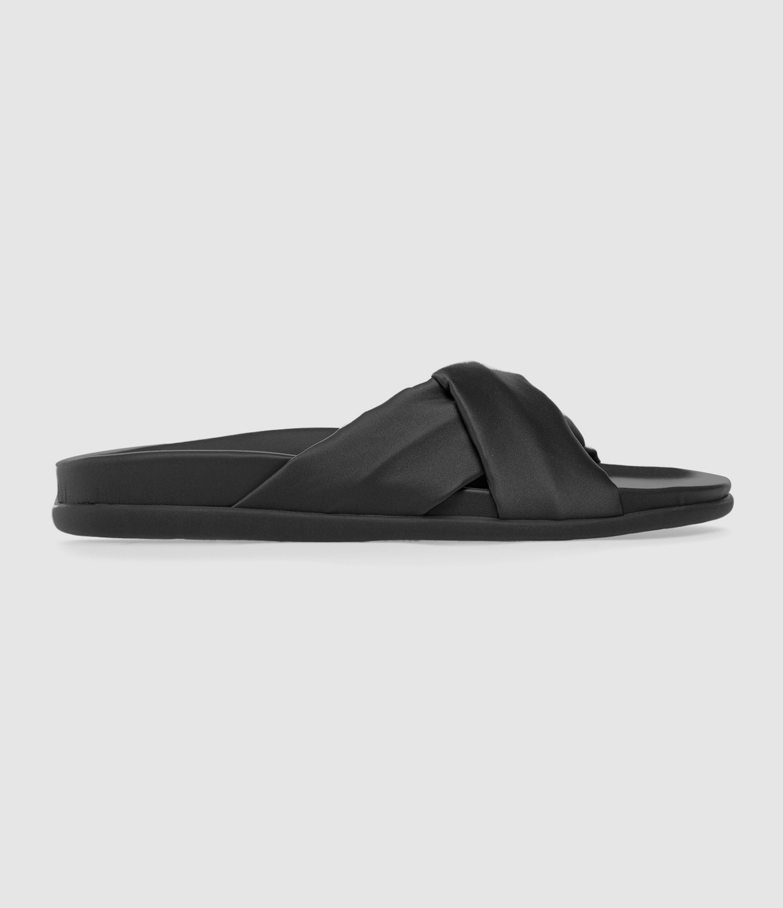 Whitney Black Satin Mules
