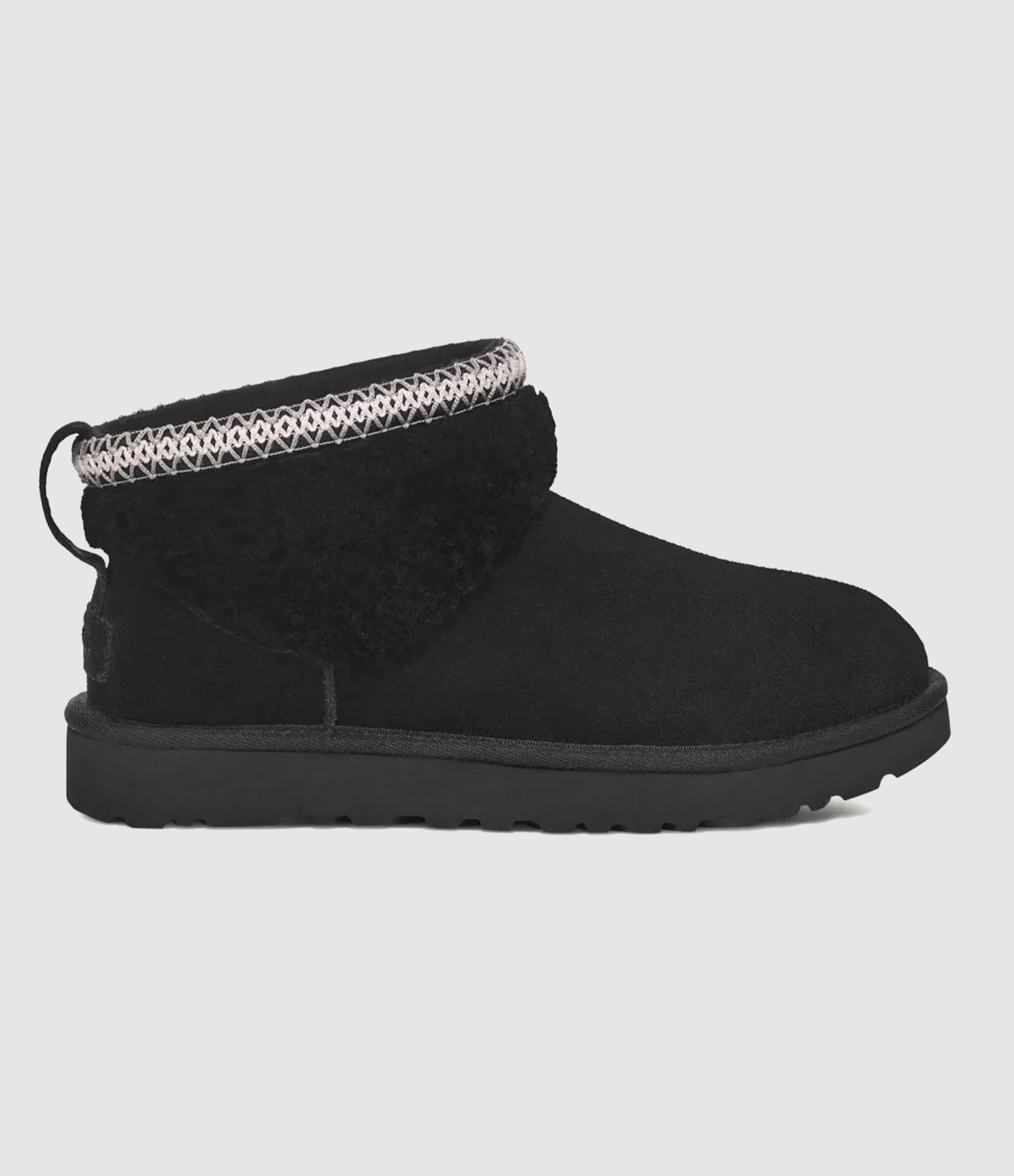 Maxi Curly Black Slippers