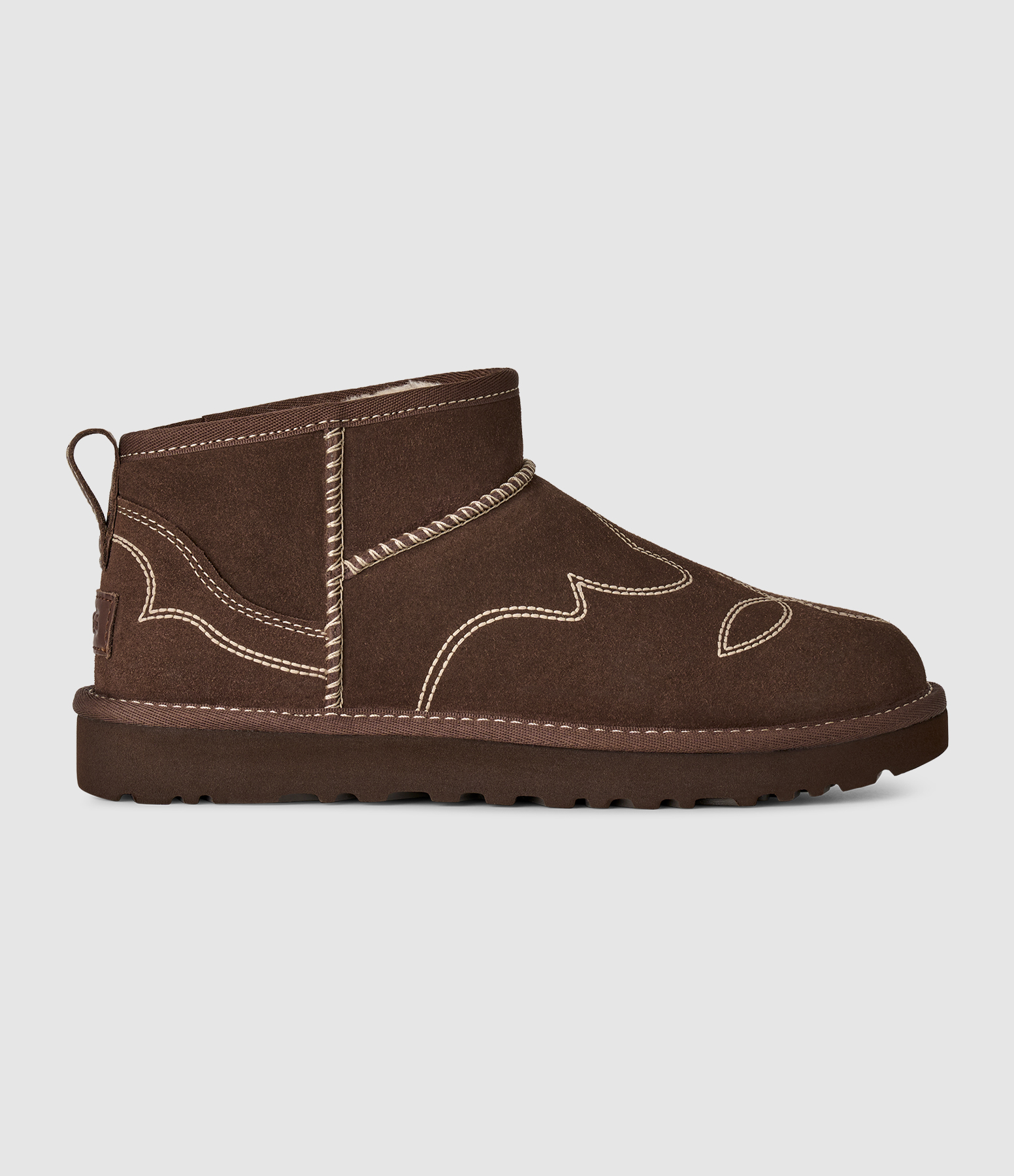 Classic Ultra Mini Western Ankle Boots in Burnt Cedar