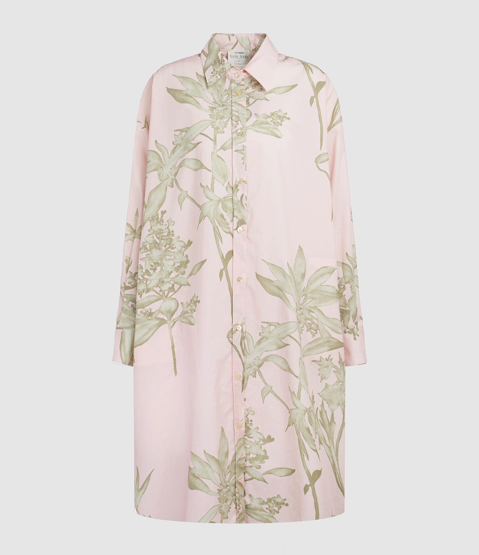Petalo Midi-Length Dress in Pink Printed Cotton