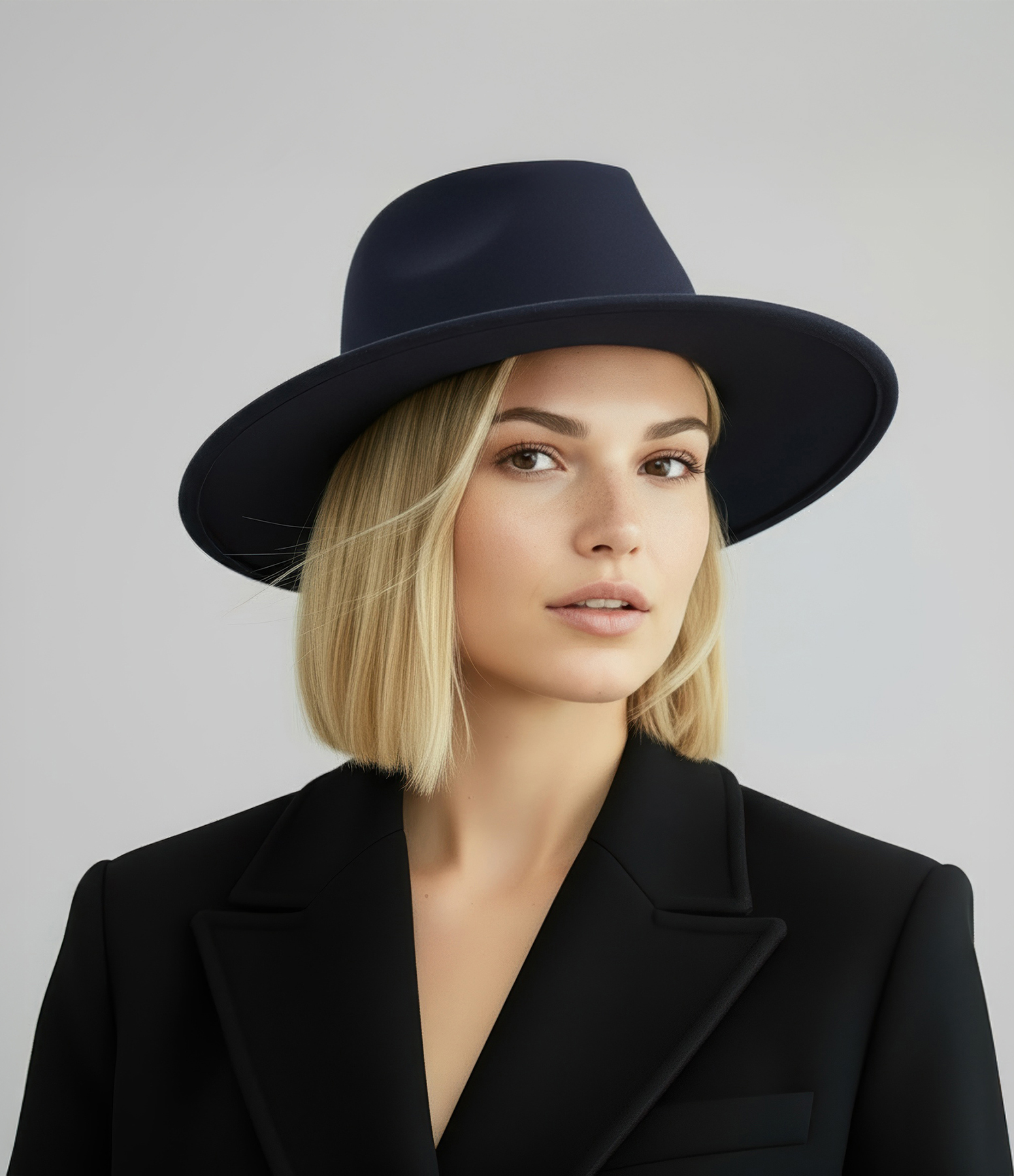 Navy Felt Hat