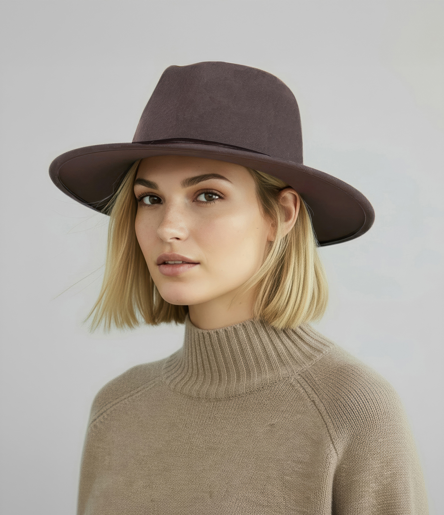 Chocolate-coloured Felt Hat