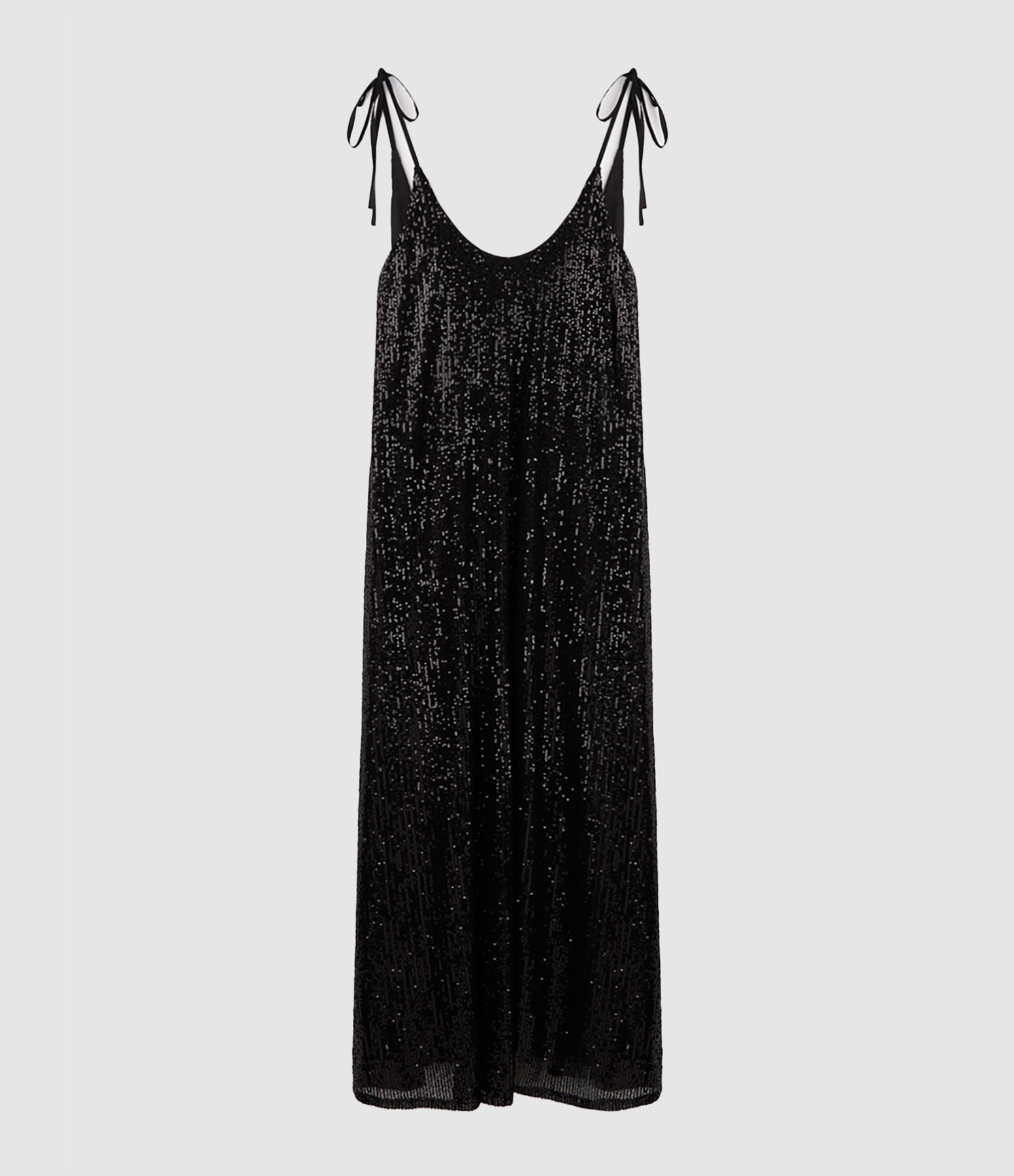 Dessy Black Backless Sequin Dress