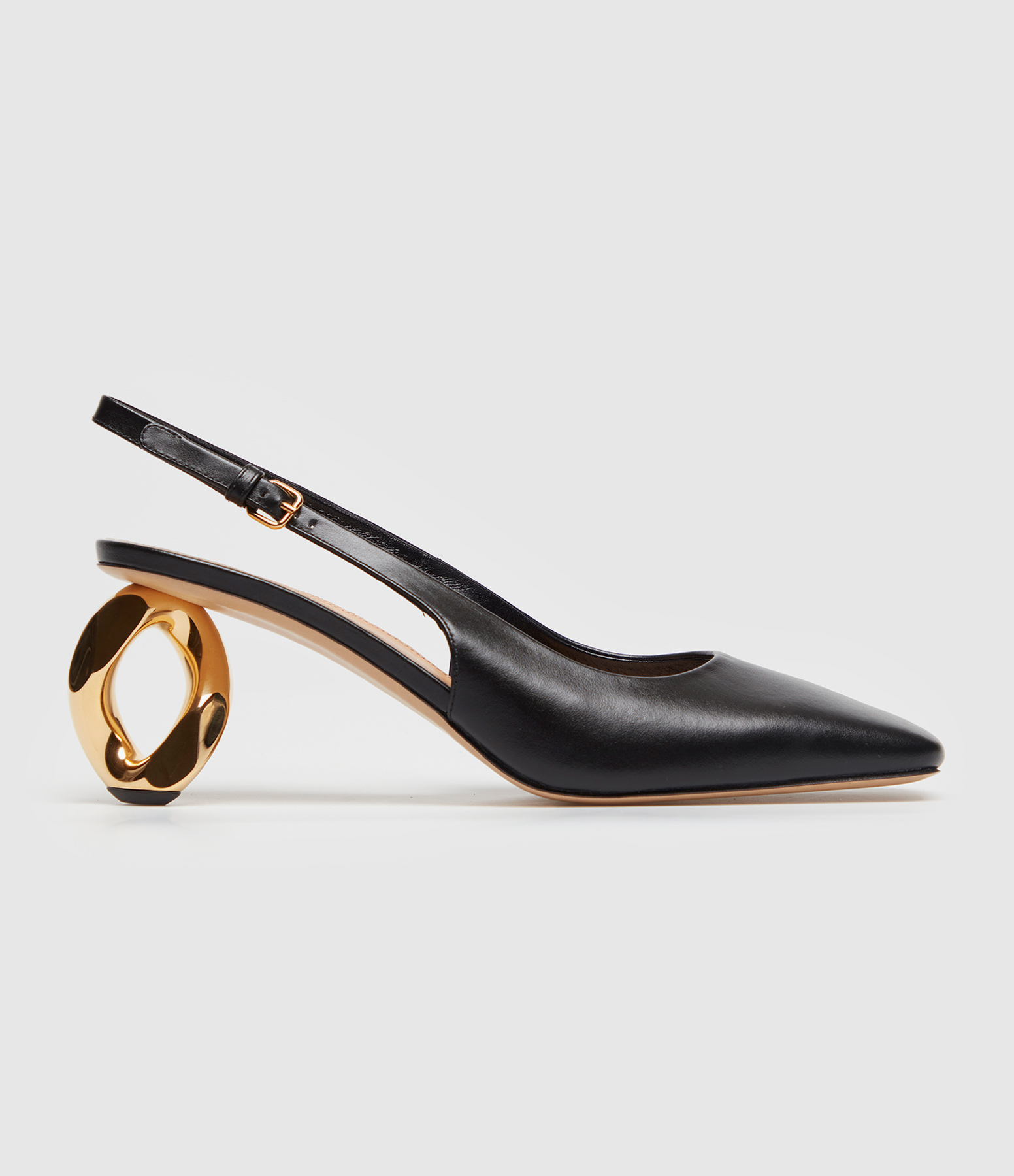 Black Chain Slingback Heels