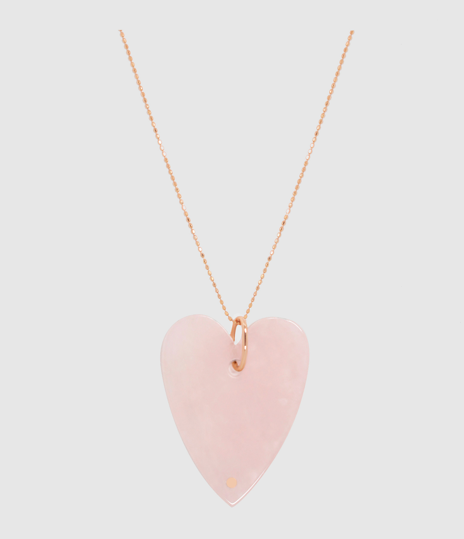 Angèle Jumbo Rose Gold and Rose Quartz Necklace, October Rose Collection