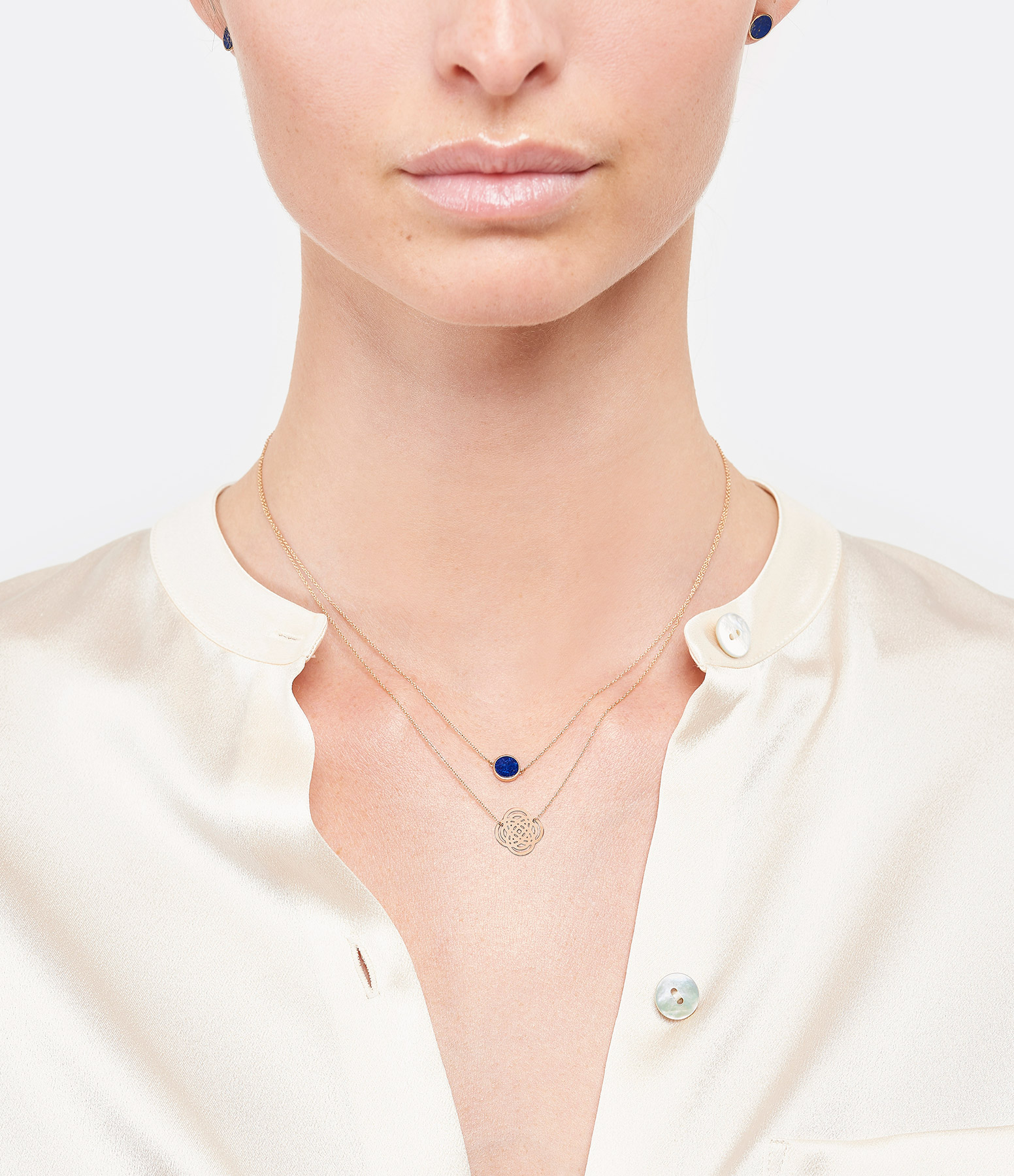 Ever Mini Disc Lapis Lazuli Rose Gold Necklace