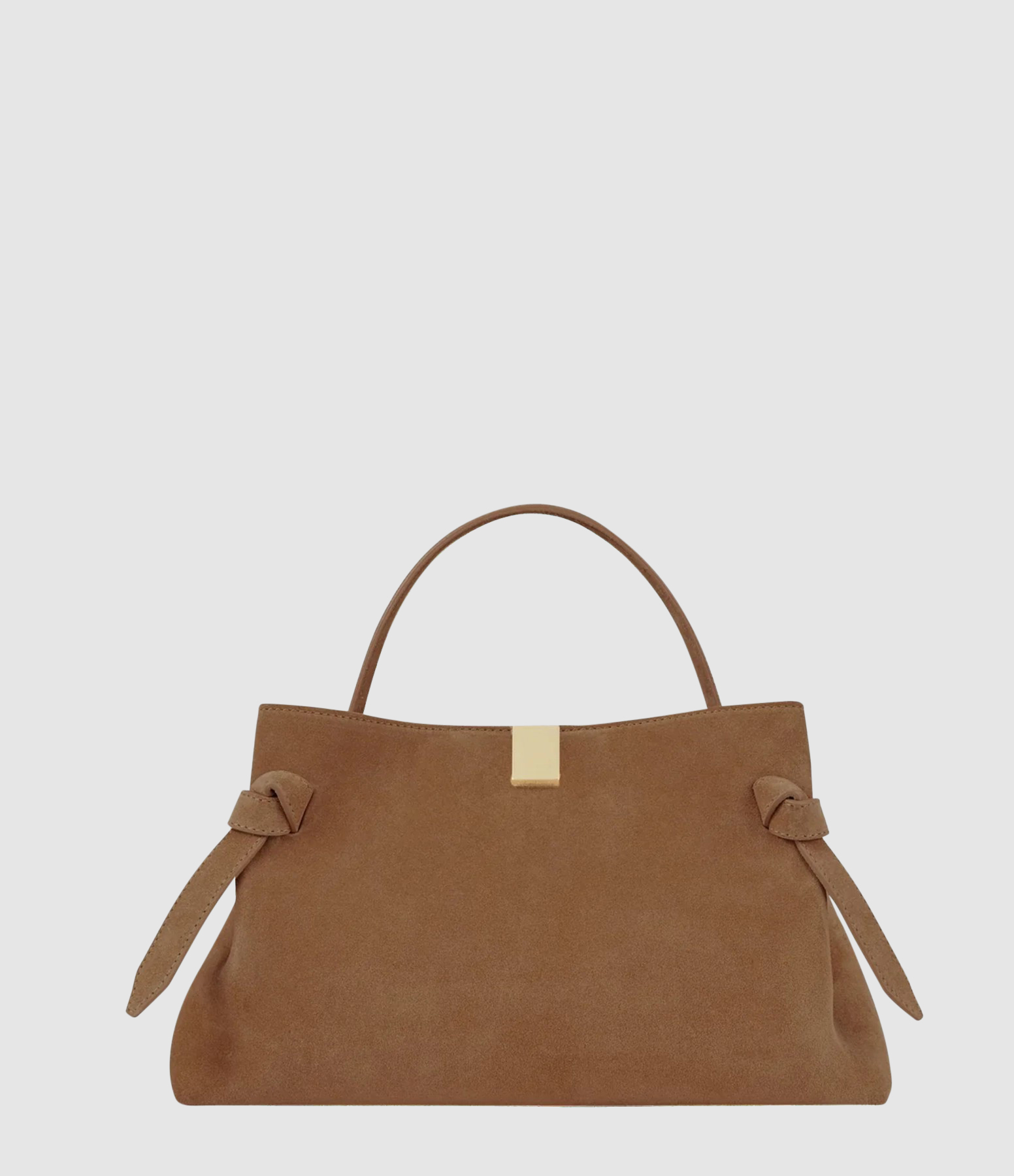 Cognac Suede Gyoza Bag