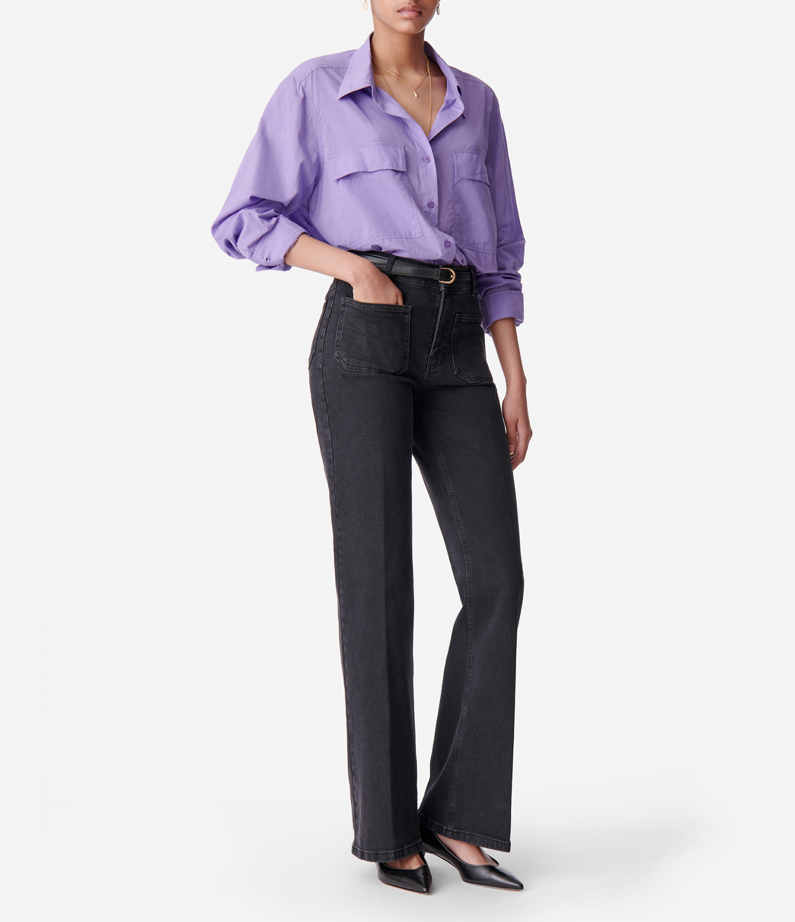 Black Dompay Flared Jeans