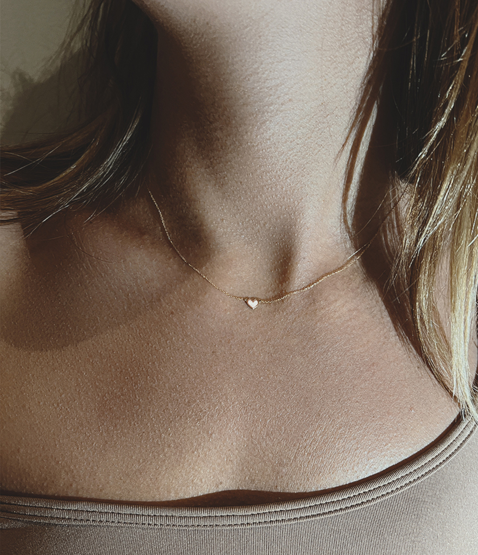 White and Rose Gold Enamelled Heart Emoji Necklace