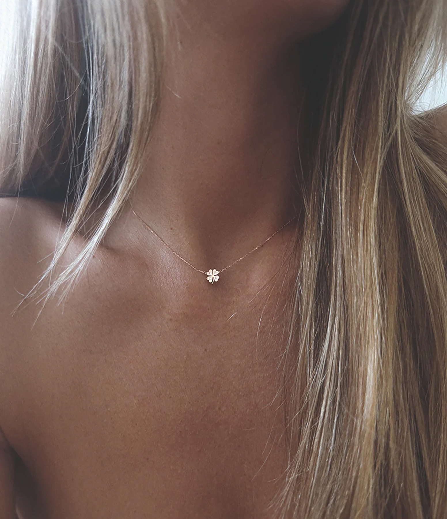 Rose Gold Cross Necklace with Diamonds