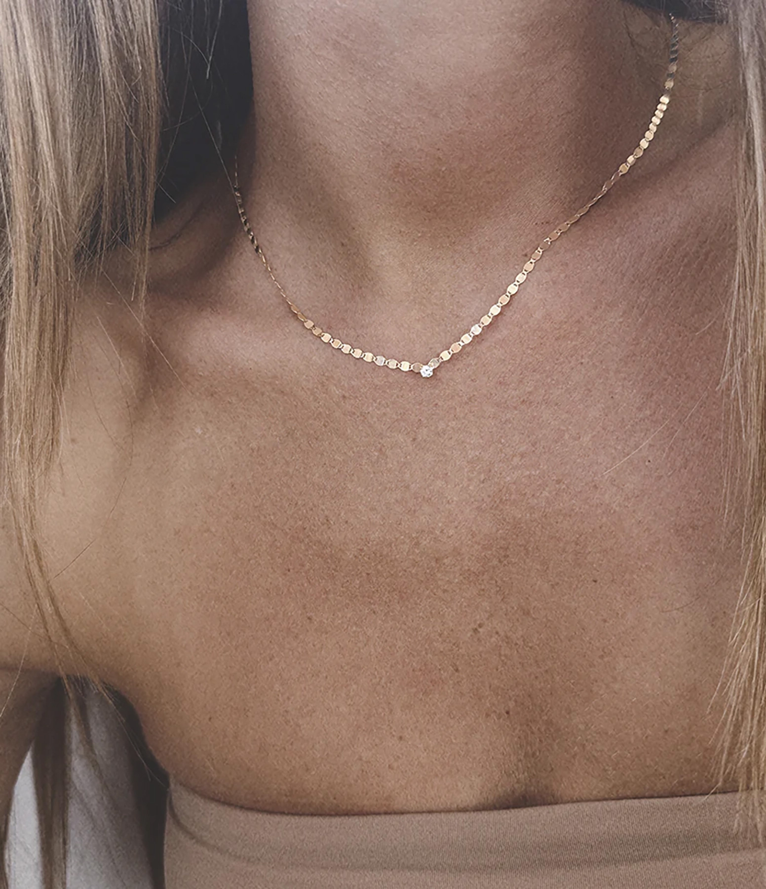 60 cm Rose Gold Skin Tattoo Necklace