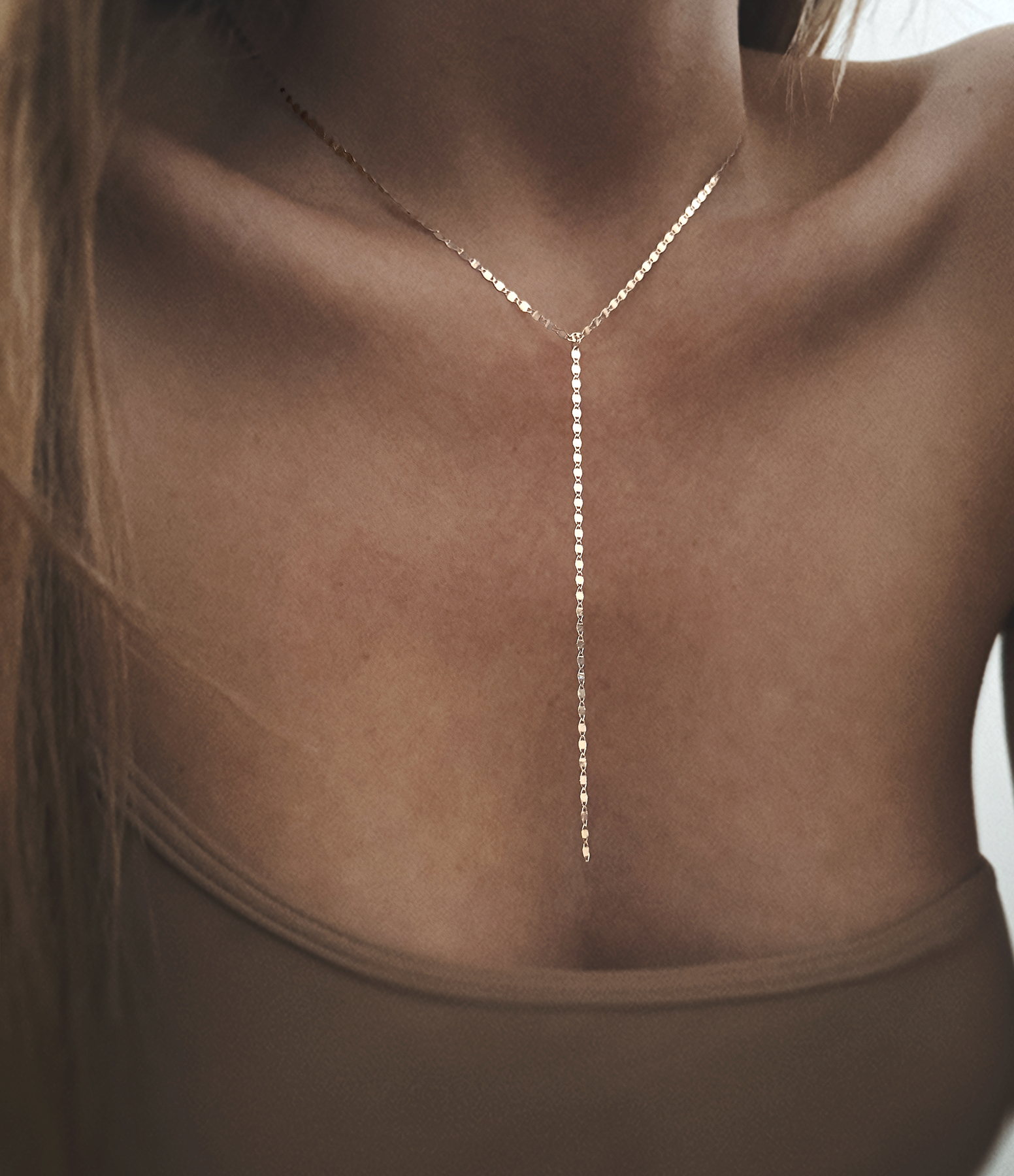 Skin Tattoo Necklace 1.8 Rose Gold Tie 42 cm