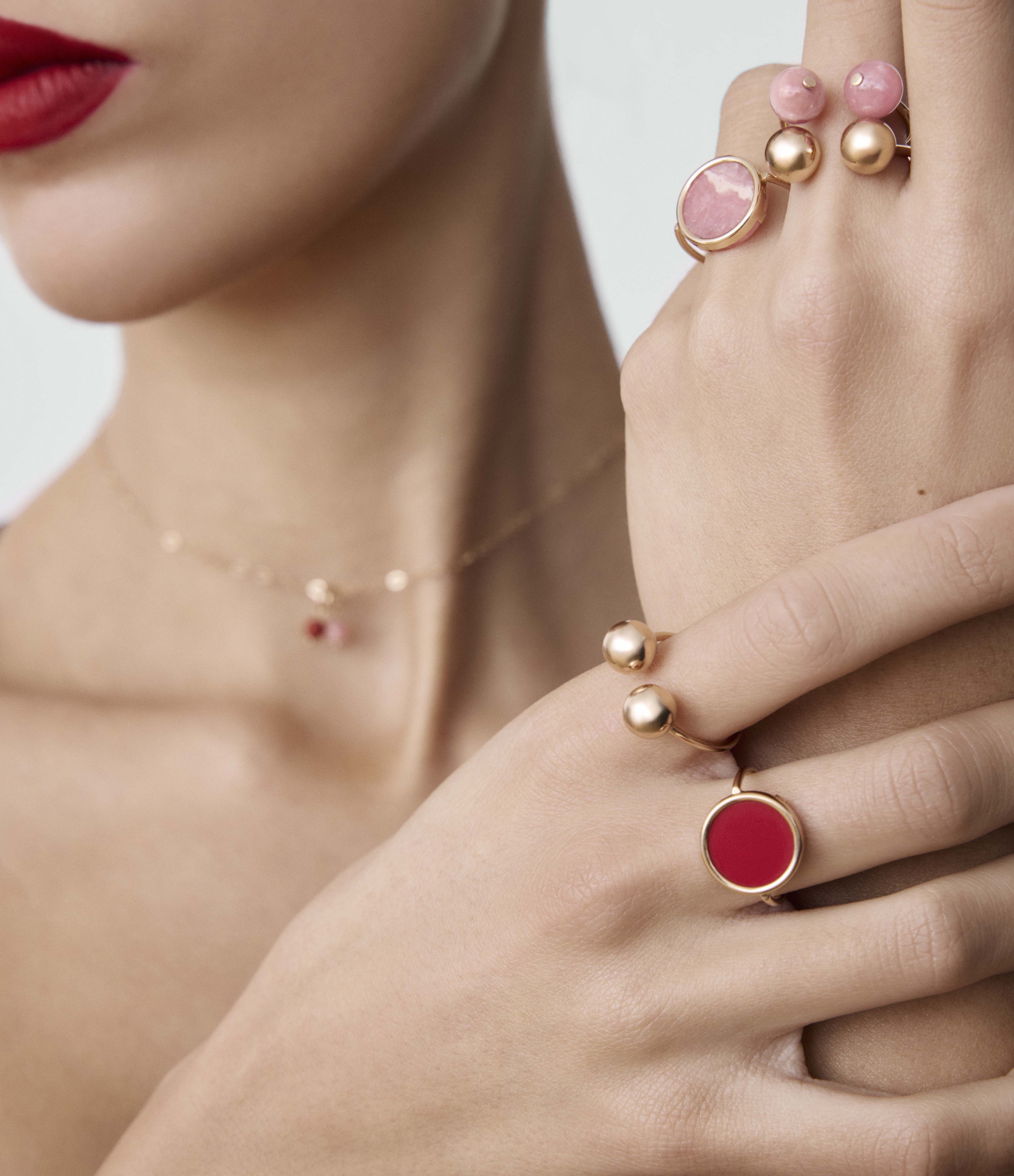 Rhodochrosite Bubble Ring