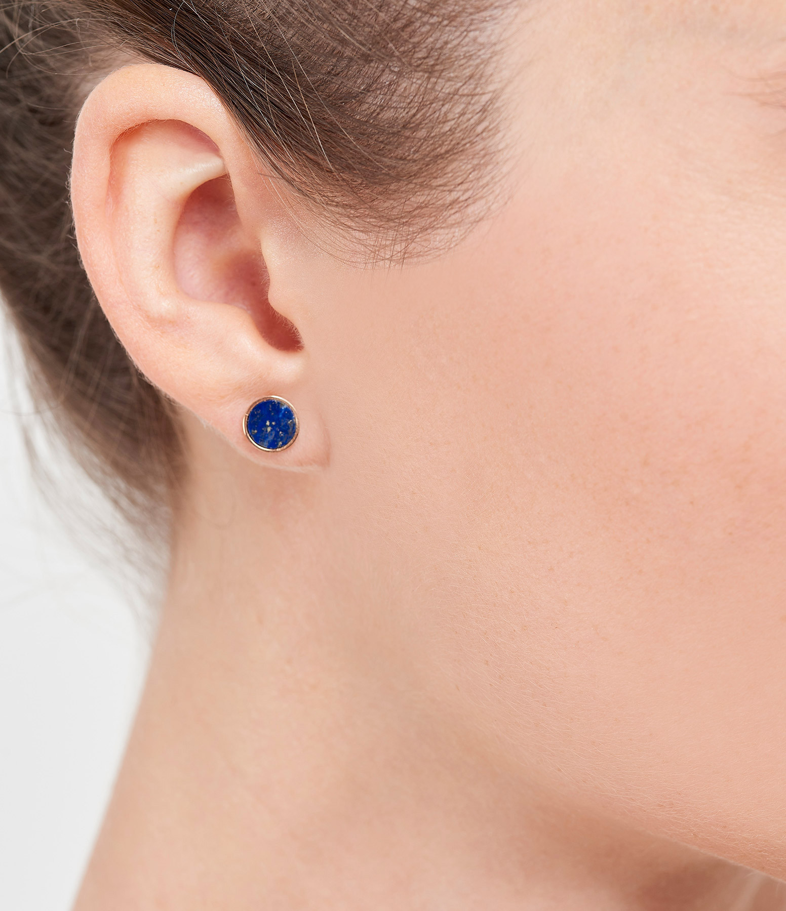 Ever Disc Lapis Lazuli Rose Gold Earrings