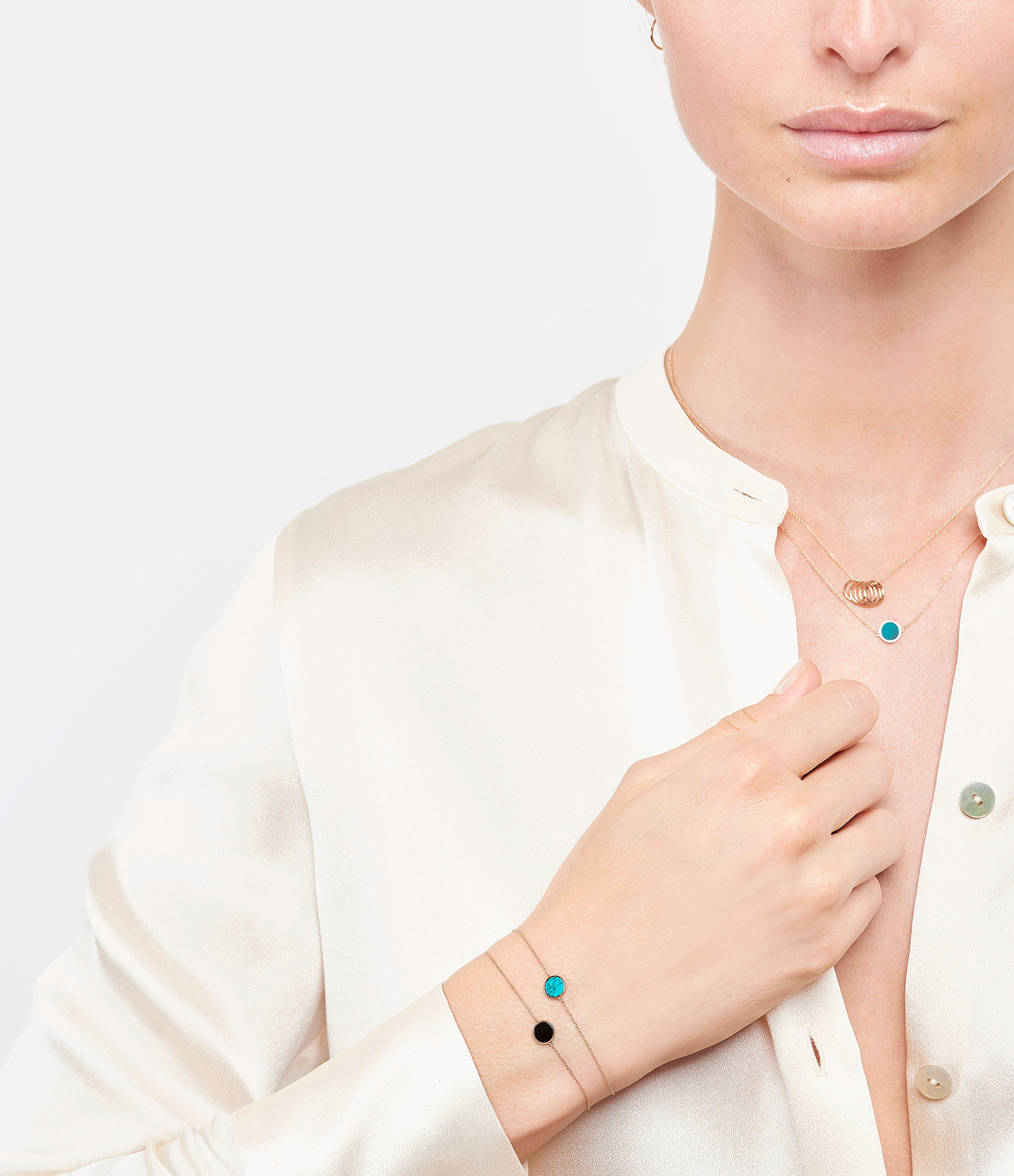 Ever Mini Disc Turquoise Rose Gold Bracelet