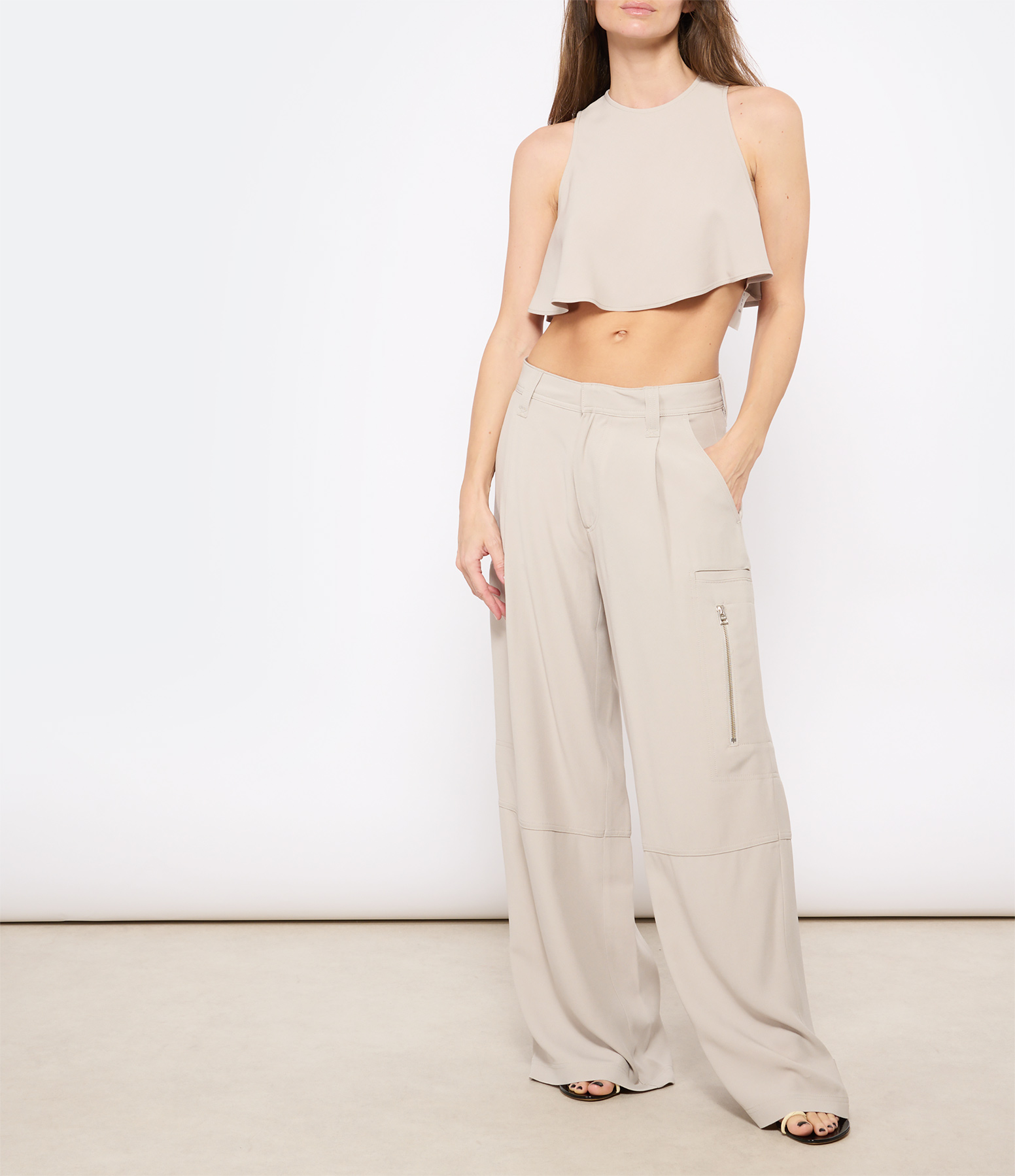 Beige Cargo Trousers