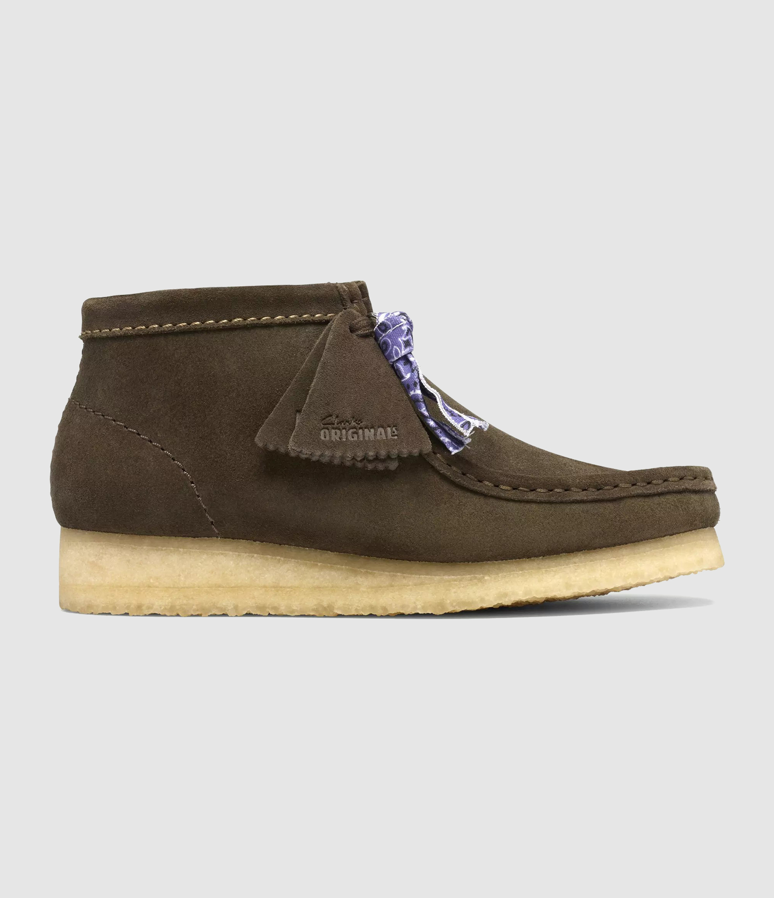 Wallabee Boot Loafers in Dark Olive Suede