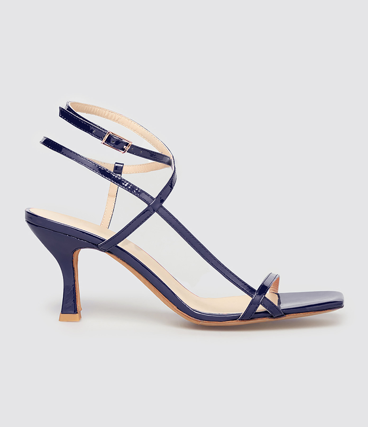 Sublim Double Patent Leather Glitter Sandals in Coral Blue, Jeanne Vouland x Véronika Loubry Collaboration